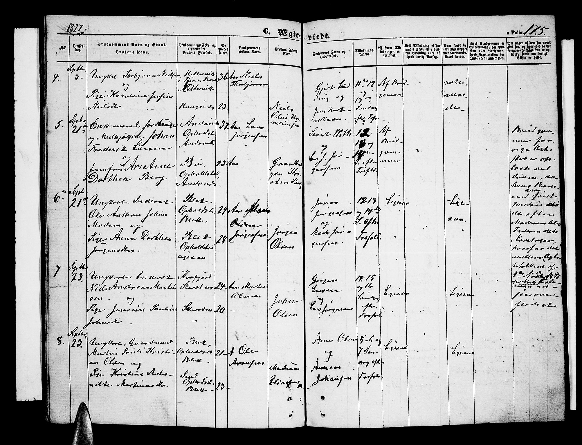 Ministerialprotokoller, klokkerbøker og fødselsregistre - Nordland, AV/SAT-A-1459/899/L1447: Parish register (copy) no. 899C02, 1855-1886, p. 175