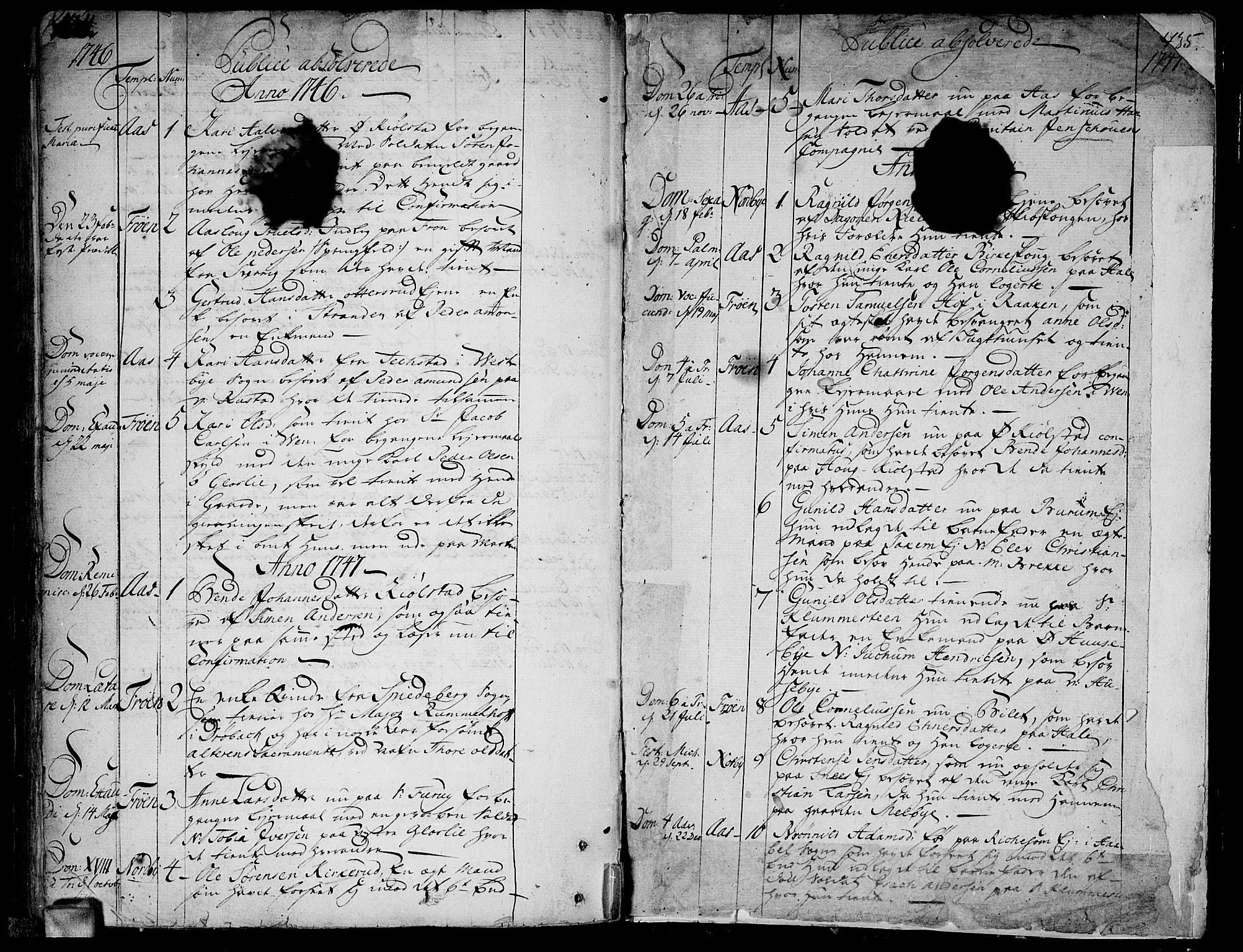Ås prestekontor Kirkebøker, SAO/A-10894/F/Fa/L0001: Parish register (official) no. I 1, 1742-1778, p. 434-435