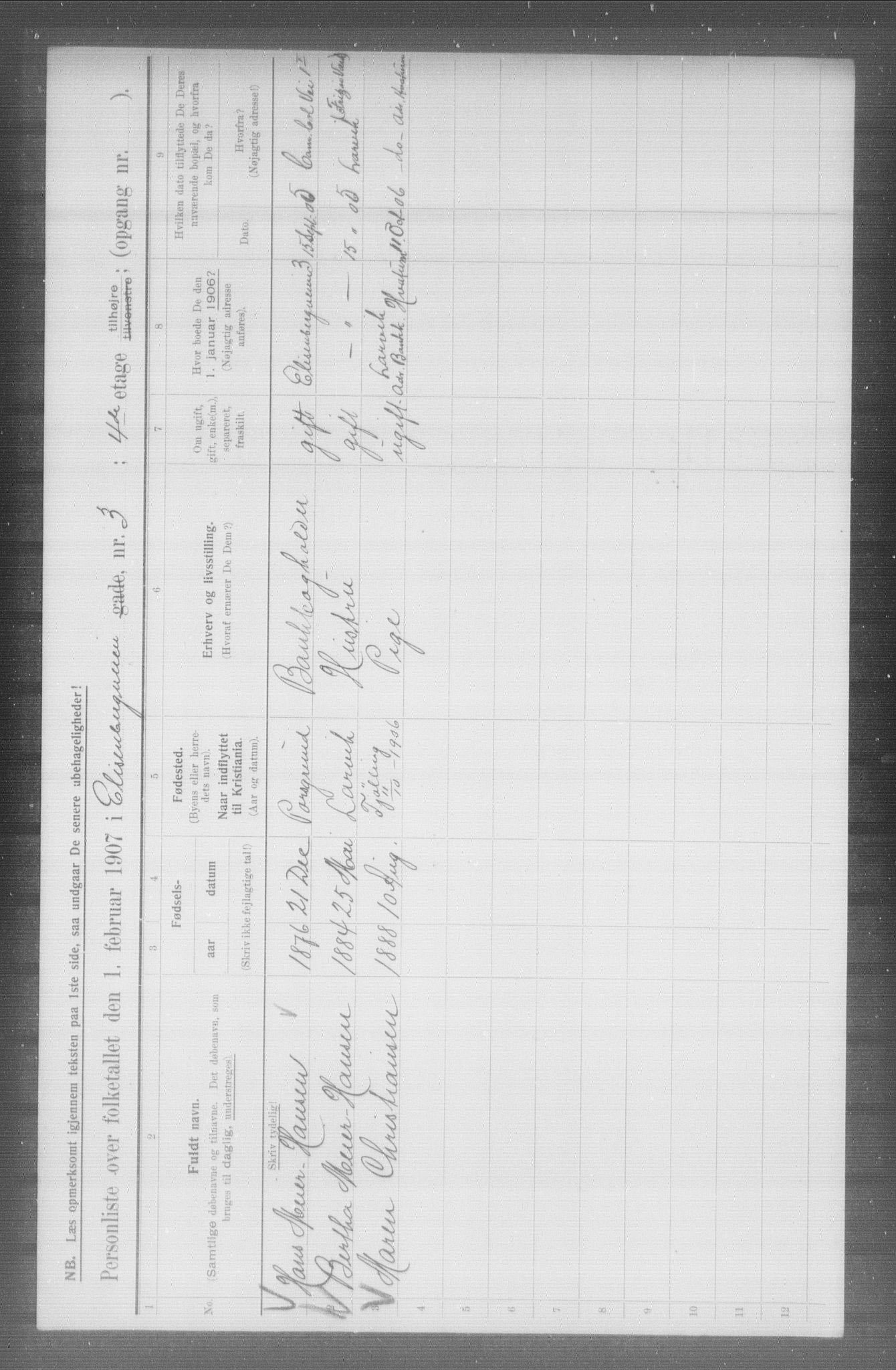 OBA, Municipal Census 1907 for Kristiania, 1907, p. 10310