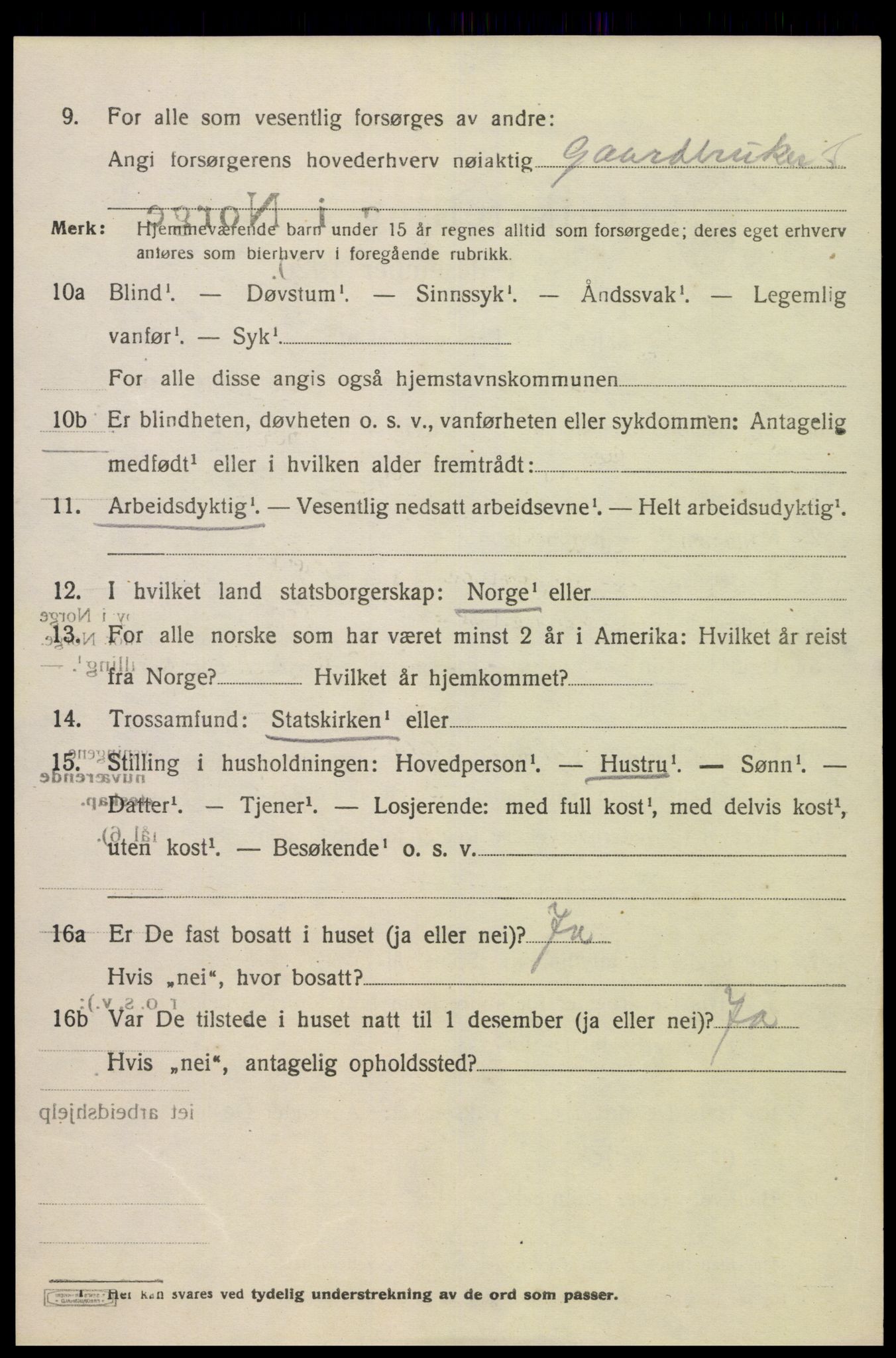 SAK, 1920 census for Feda, 1920, p. 1866
