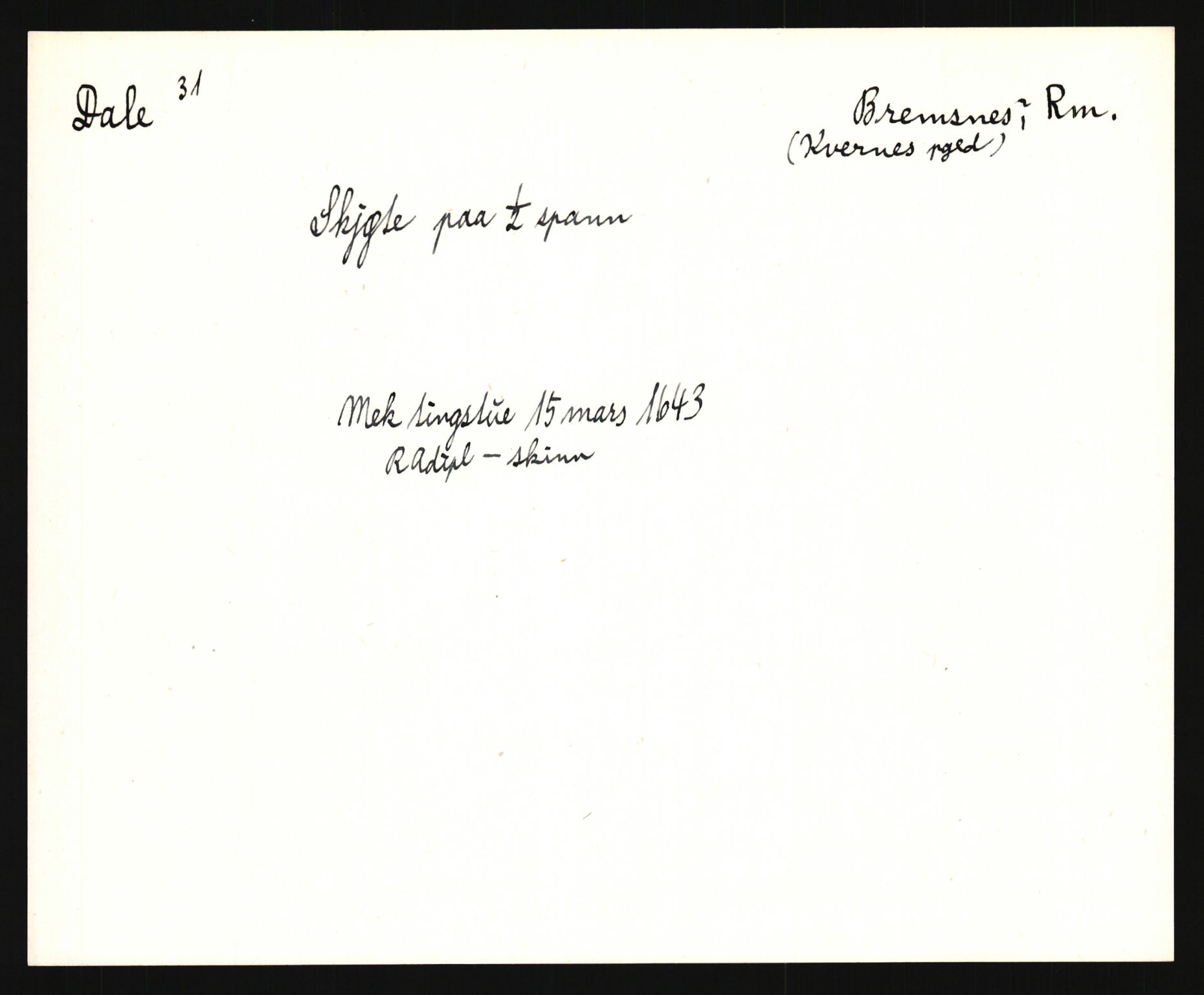 Riksarkivets diplomsamling, AV/RA-EA-5965/F35/F35e/L0031: Registreringssedler Møre og Romsdal, 1400-1700, p. 541