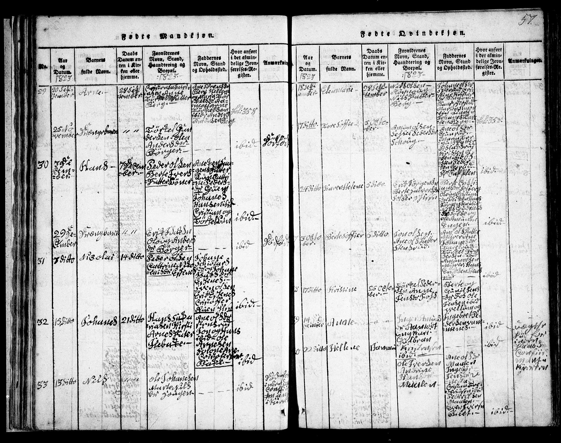 Skiptvet prestekontor Kirkebøker, SAO/A-20009/G/Ga/L0001: Parish register (copy) no. 1, 1815-1838, p. 57