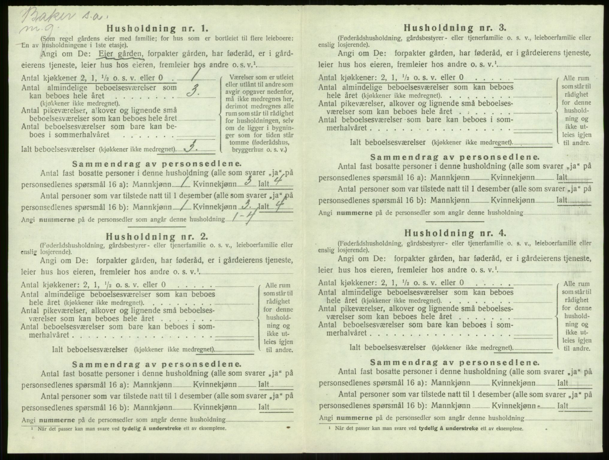 SAB, 1920 census for Lærdal, 1920, p. 511