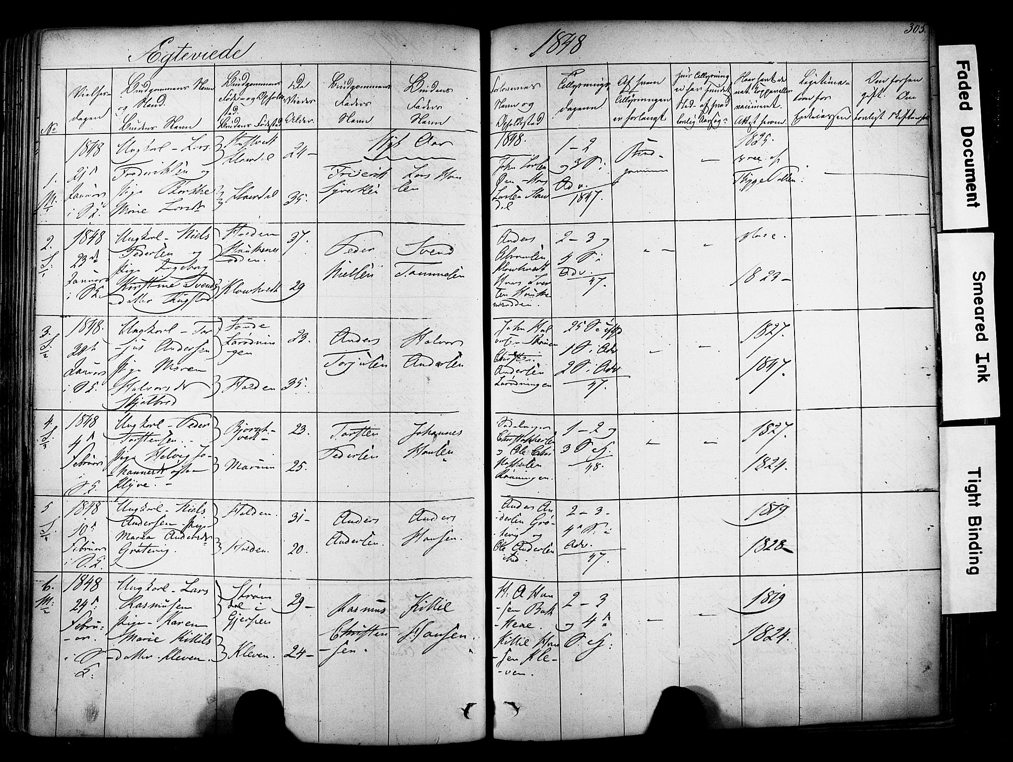 Solum kirkebøker, SAKO/A-306/F/Fa/L0006: Parish register (official) no. I 6, 1844-1855, p. 305