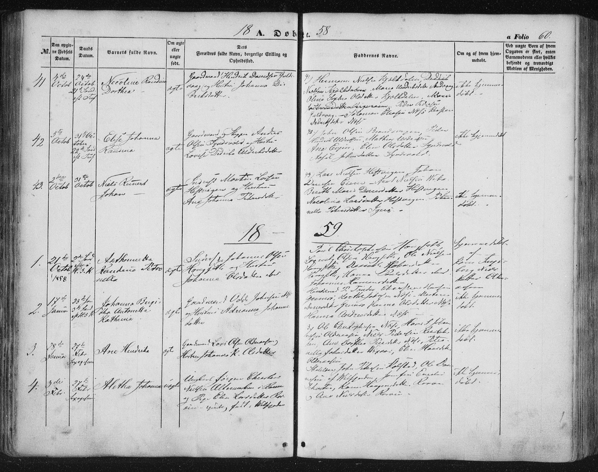 Ministerialprotokoller, klokkerbøker og fødselsregistre - Nordland, SAT/A-1459/816/L0240: Parish register (official) no. 816A06, 1846-1870, p. 60