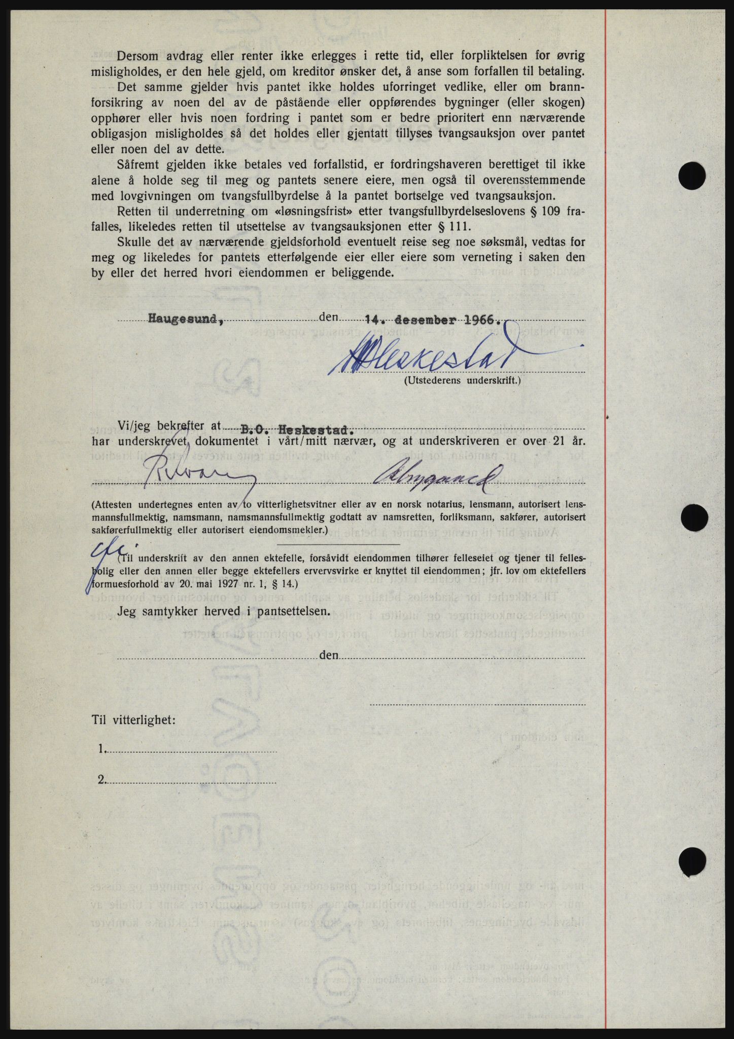 Haugesund tingrett, SAST/A-101415/01/II/IIC/L0056: Mortgage book no. B 56, 1966-1967, Diary no: : 2866/1966