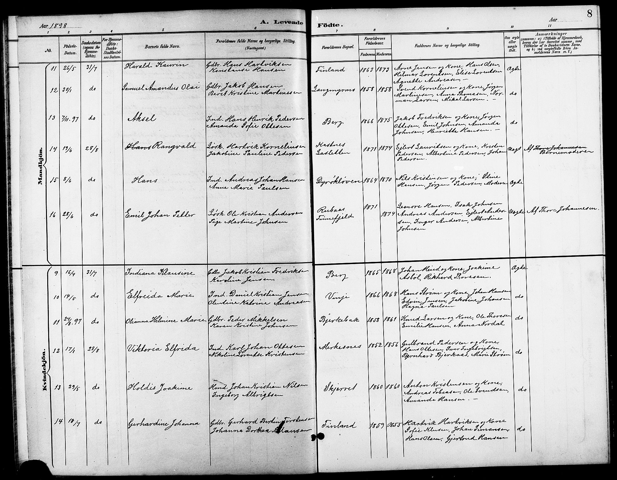 Tranøy sokneprestkontor, AV/SATØ-S-1313/I/Ia/Iab/L0014klokker: Parish register (copy) no. 14, 1896-1918, p. 8