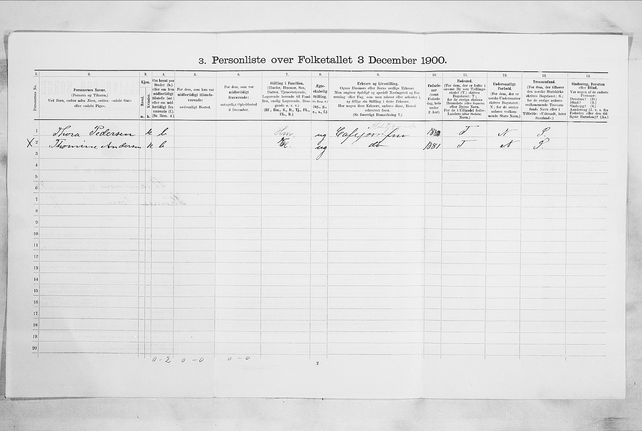 RA, 1900 census for Drammen, 1900, p. 8580