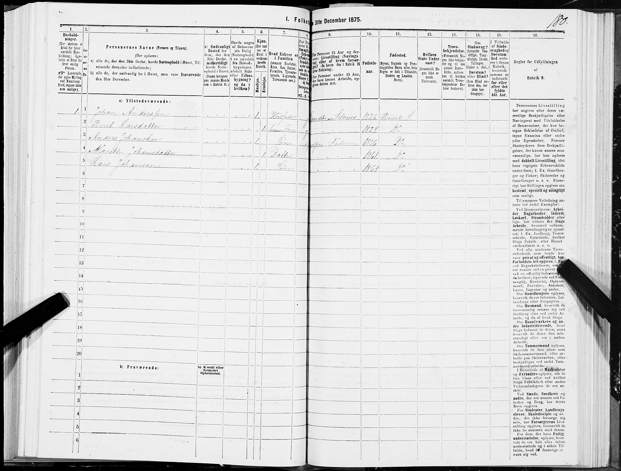 SAT, 1875 census for 1655P Byneset, 1875, p. 3180