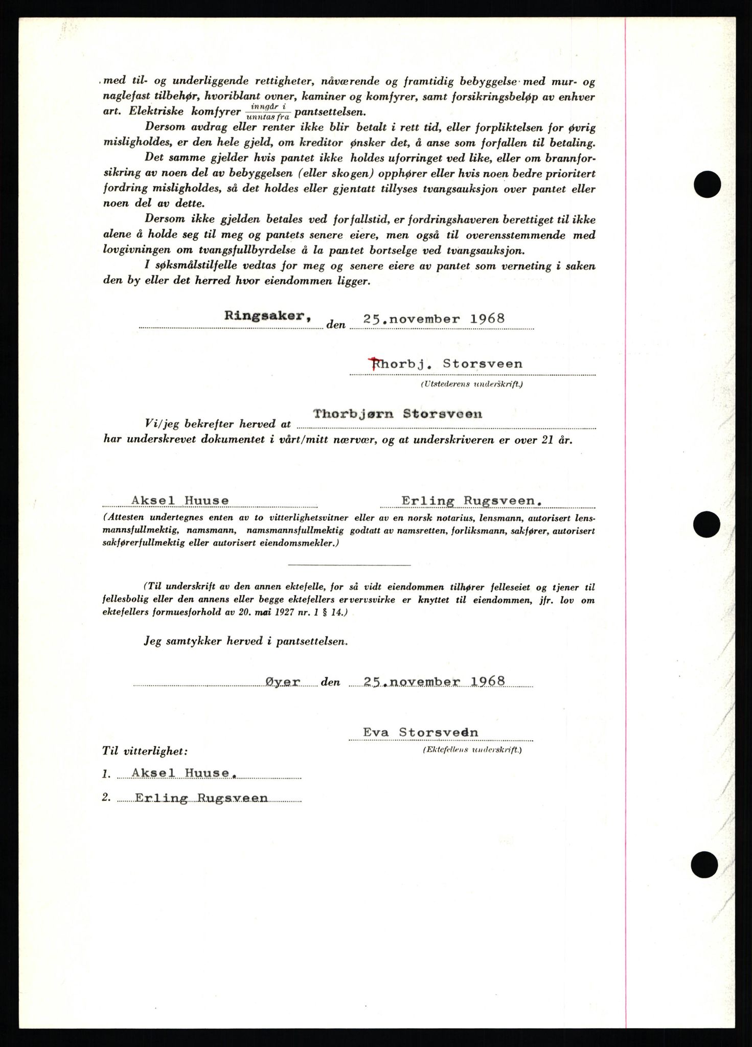 Nord-Hedmark sorenskriveri, AV/SAH-TING-012/H/Hb/Hbf/L0077: Mortgage book no. B77, 1968-1969, Diary no: : 6361/1968