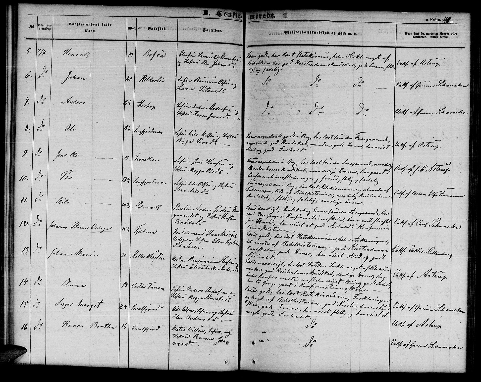 Tana sokneprestkontor, AV/SATØ-S-1334/H/Hb/L0001klokker: Parish register (copy) no. 1 /1, 1853-1867, p. 115