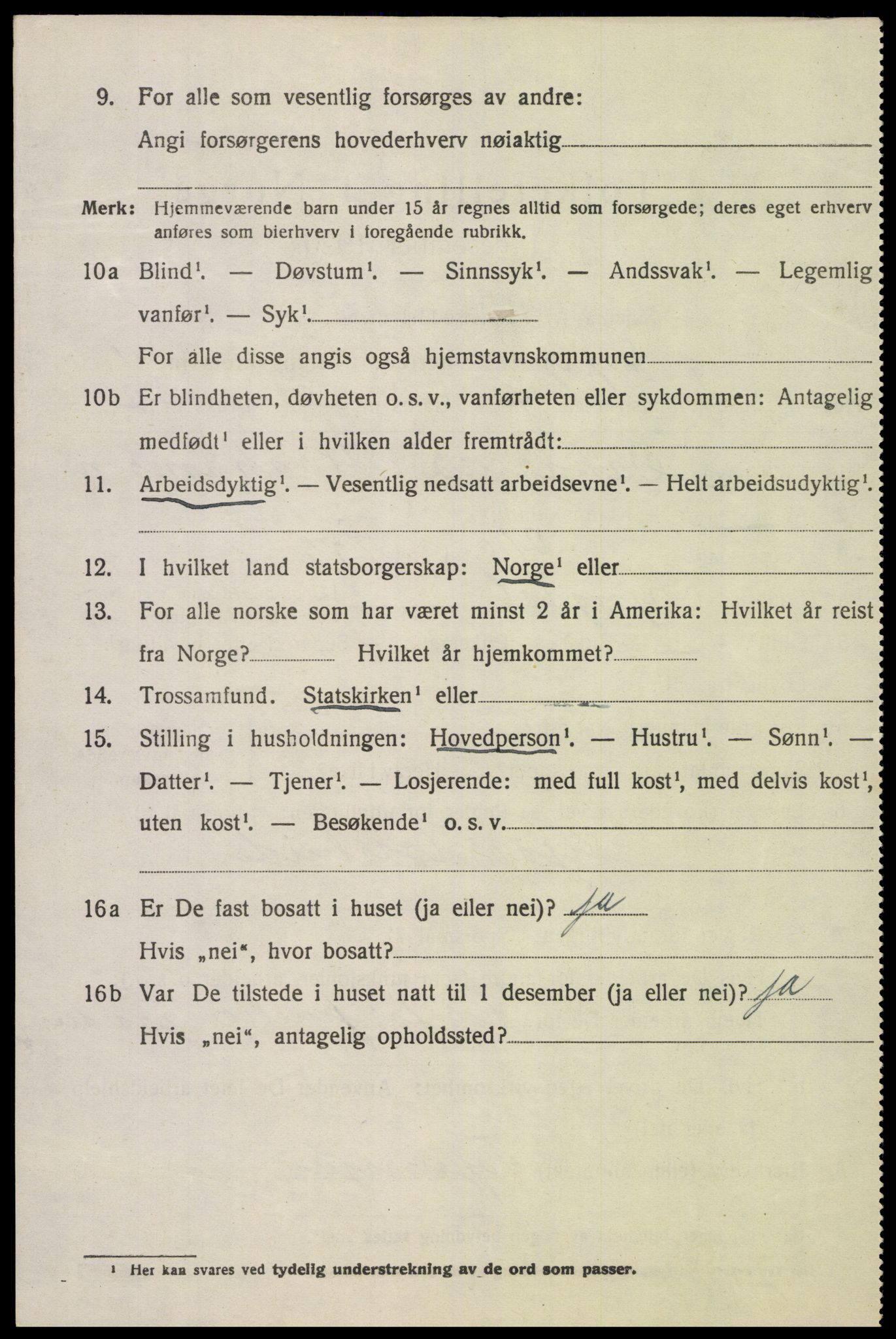 SAK, 1920 census for Lyngdal, 1920, p. 5348