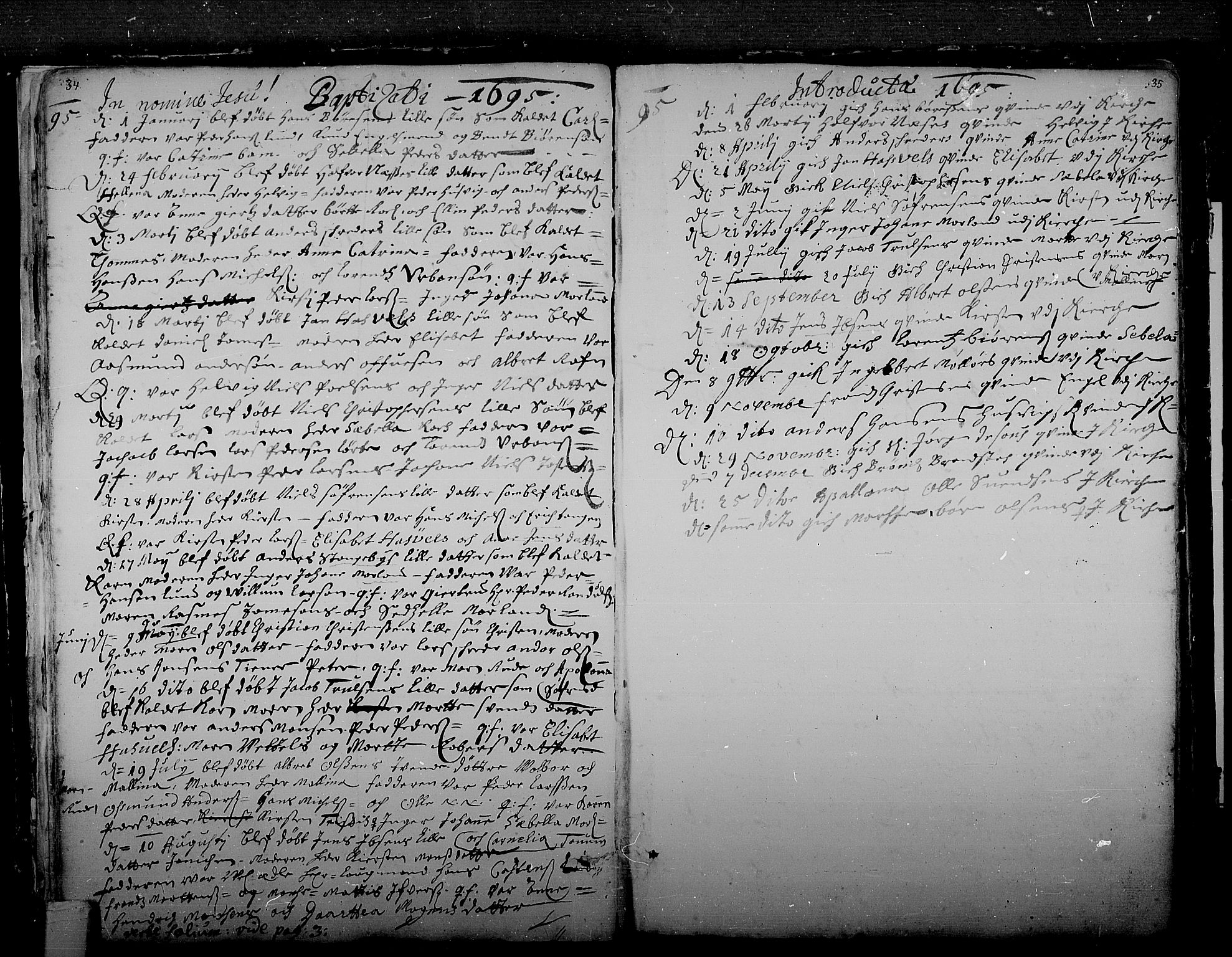 Tønsberg kirkebøker, AV/SAKO-A-330/F/Fa/L0001: Parish register (official) no. I 1, 1688-1760, p. 34-35