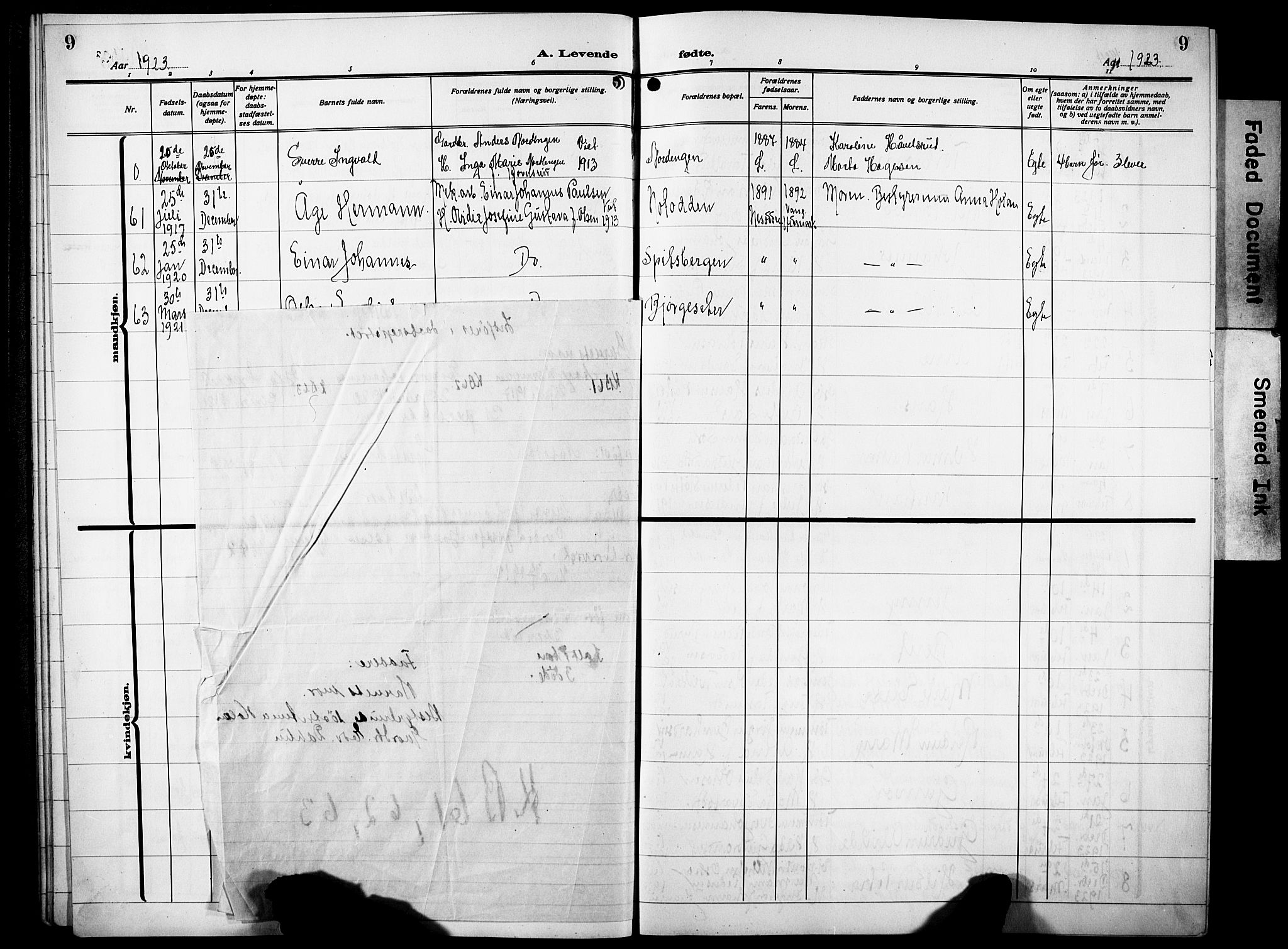 Lunner prestekontor, SAH/PREST-118/H/Ha/Hab/L0002: Parish register (copy) no. 2, 1923-1933, p. 9