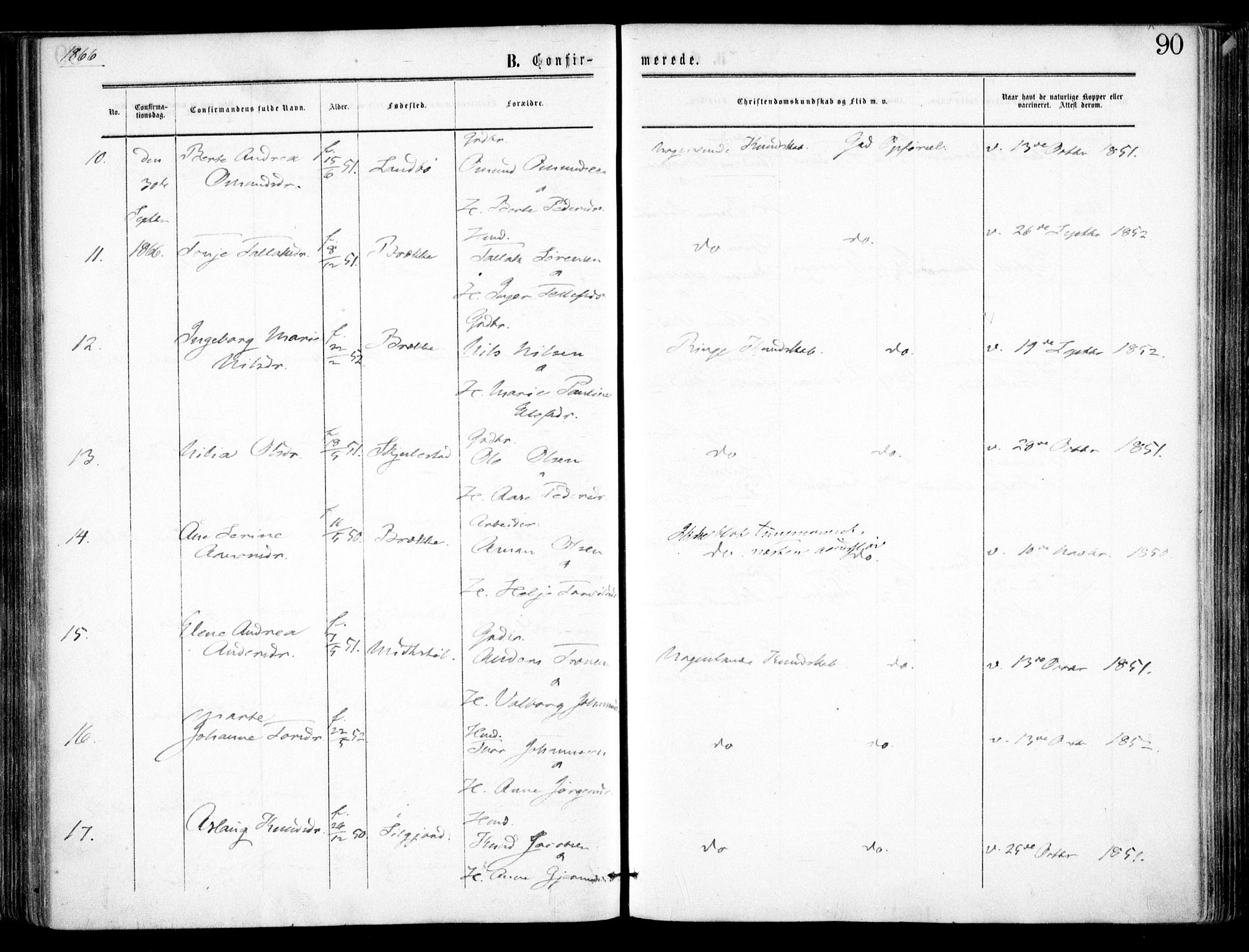 Austre Moland sokneprestkontor, AV/SAK-1111-0001/F/Fa/Faa/L0008: Parish register (official) no. A 8, 1858-1868, p. 90