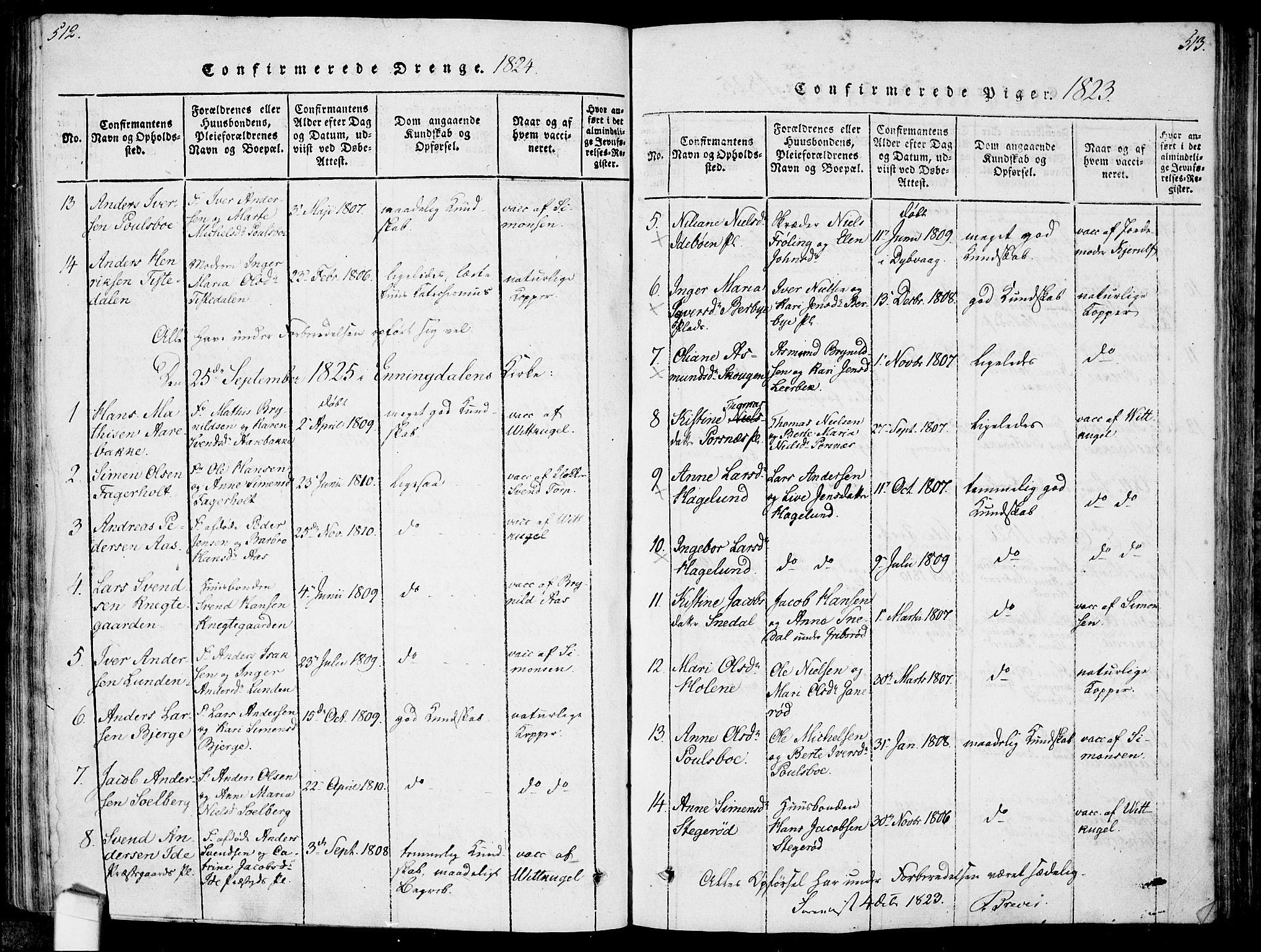 Idd prestekontor Kirkebøker, SAO/A-10911/F/Fc/L0002: Parish register (official) no. III 2, 1815-1831, p. 512-513