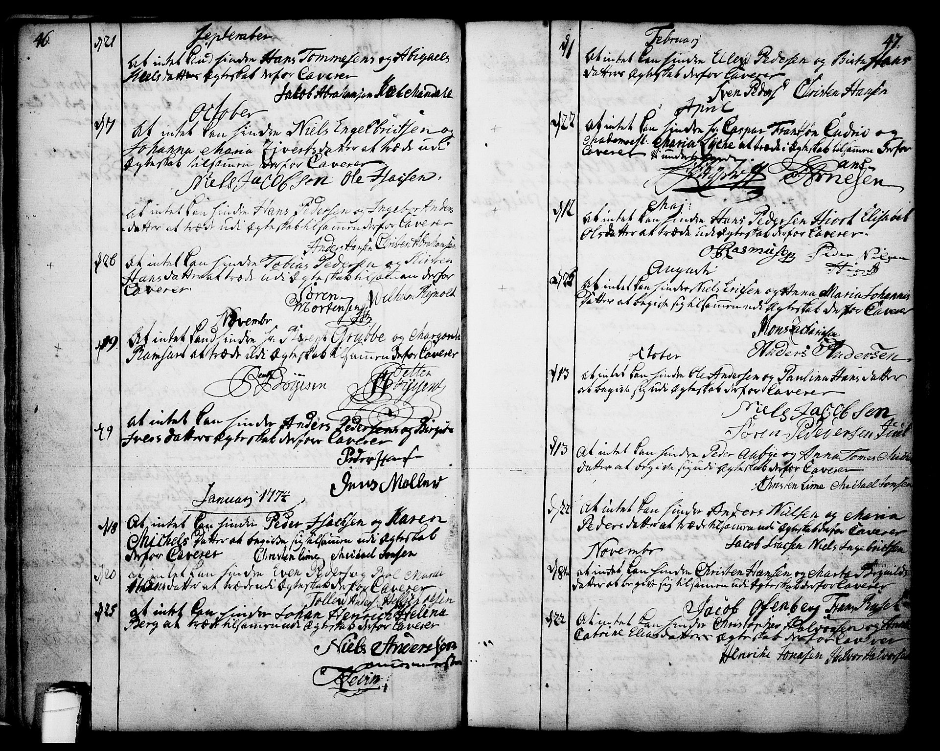 Skien kirkebøker, SAKO/A-302/F/Fa/L0003: Parish register (official) no. 3, 1755-1791, p. 46-47