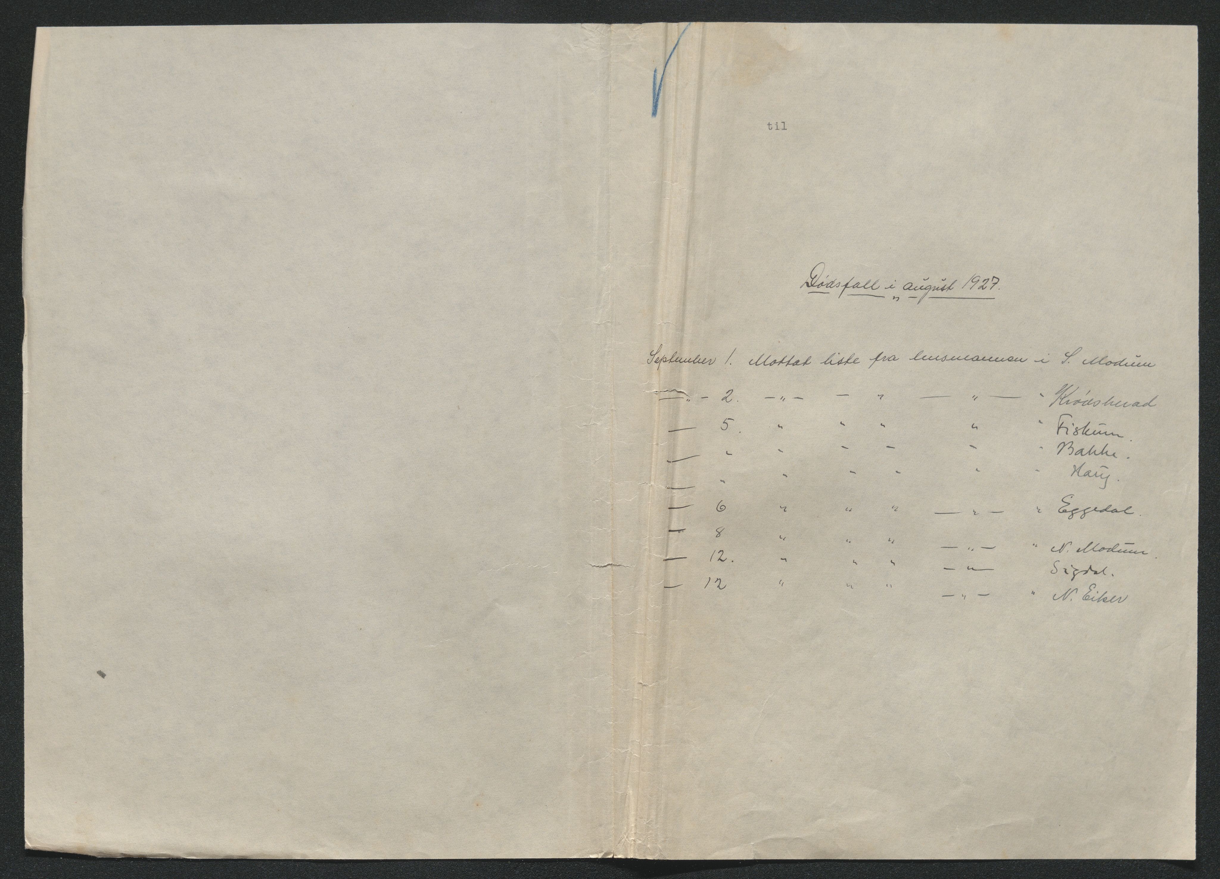 Eiker, Modum og Sigdal sorenskriveri, SAKO/A-123/H/Ha/Hab/L0044: Dødsfallsmeldinger, 1926-1927, p. 889