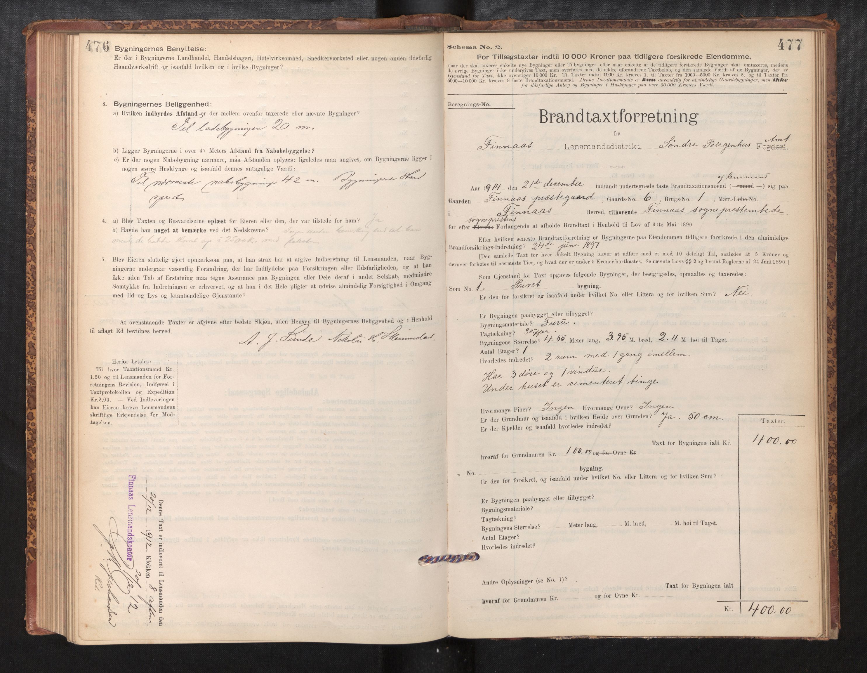 Lensmannen i Finnås, SAB/A-31901/0012/L0002: Branntakstprotokoll, skjematakst, 1894-1954, p. 476-477