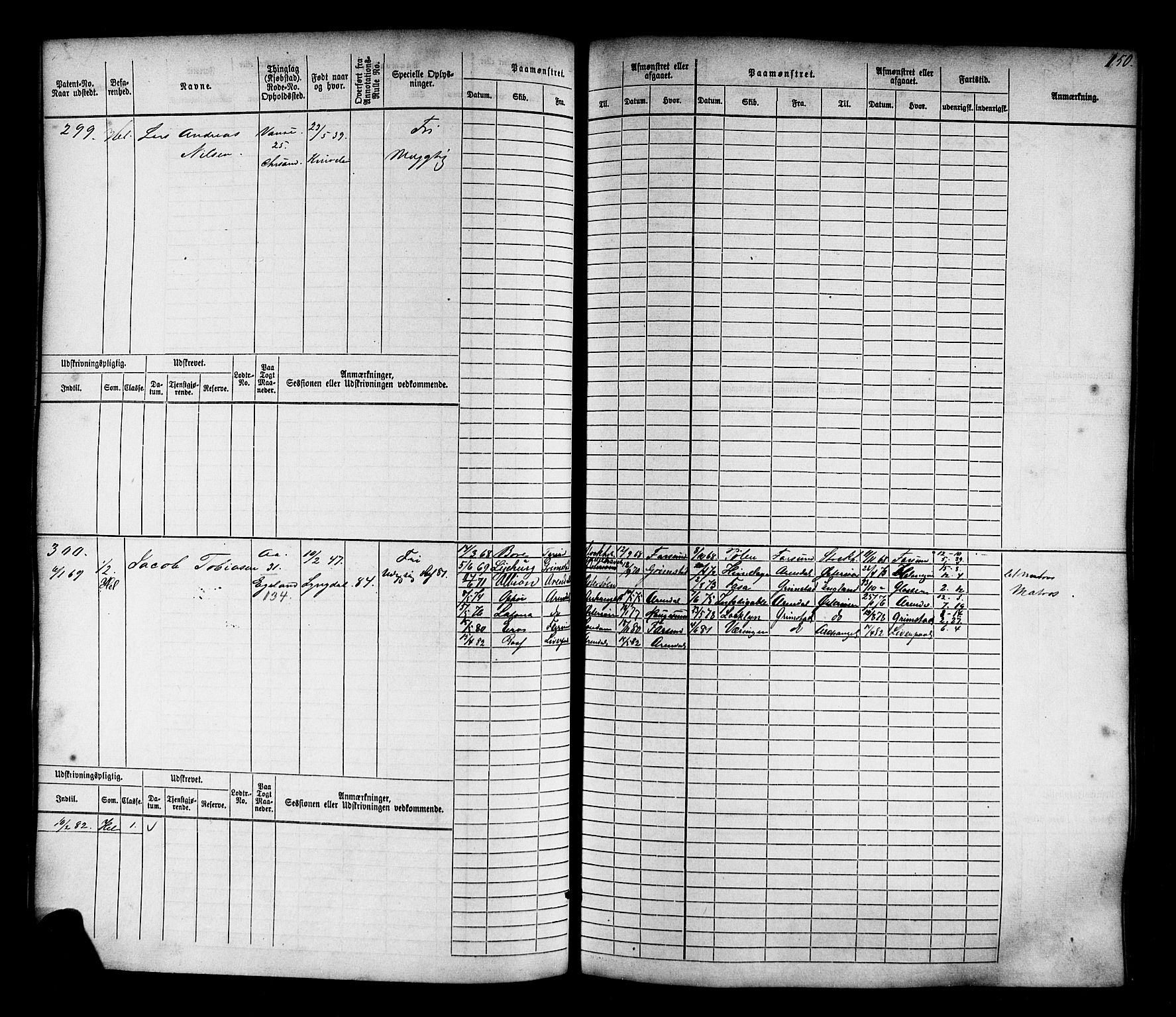 Farsund mønstringskrets, AV/SAK-2031-0017/F/Fb/L0015: Hovedrulle nr 1-770, Z-7, 1865-1896, p. 156