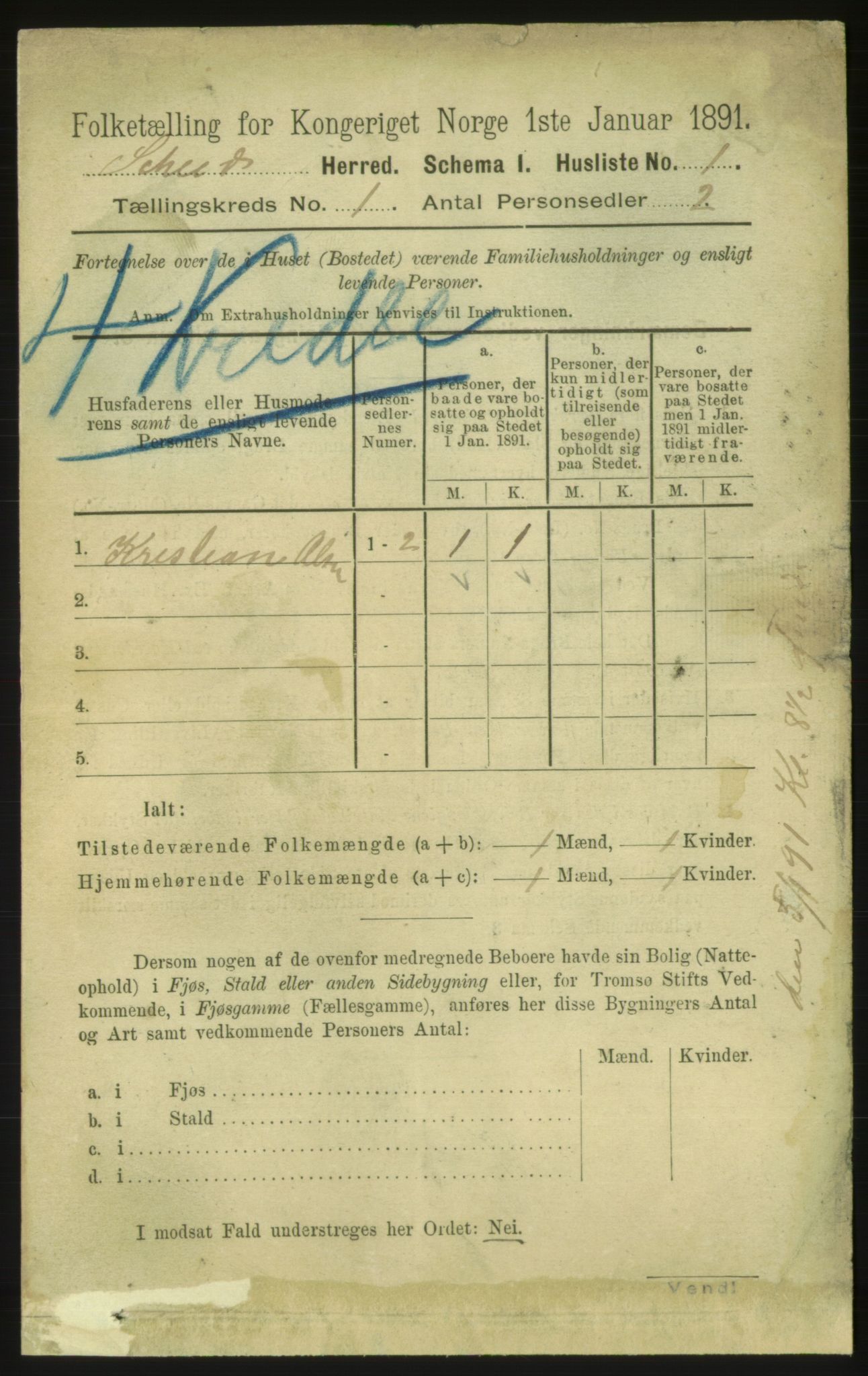 RA, 1891 census for 1732 Skei, 1891, p. 18