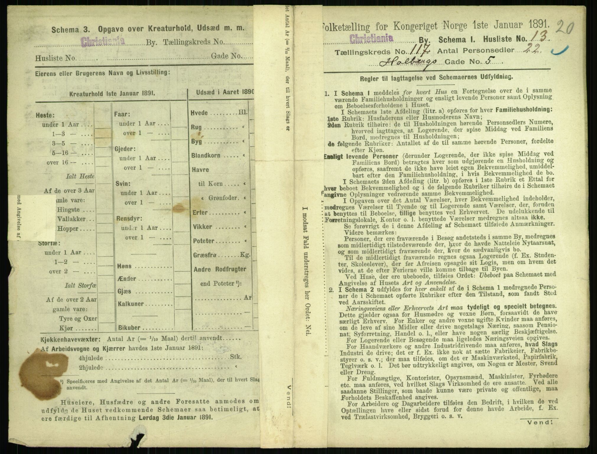 RA, 1891 census for 0301 Kristiania, 1891, p. 62954