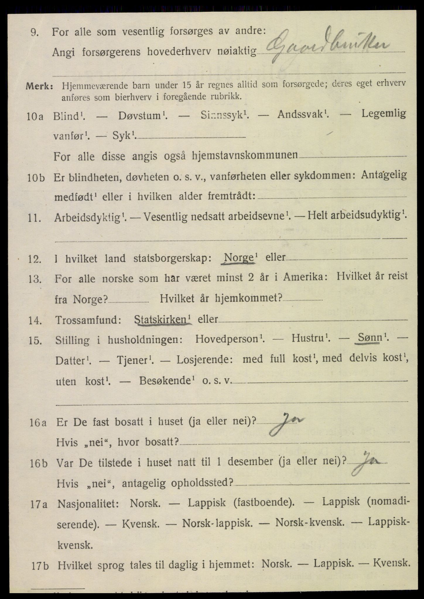 SAT, 1920 census for Leirfjord, 1920, p. 3810