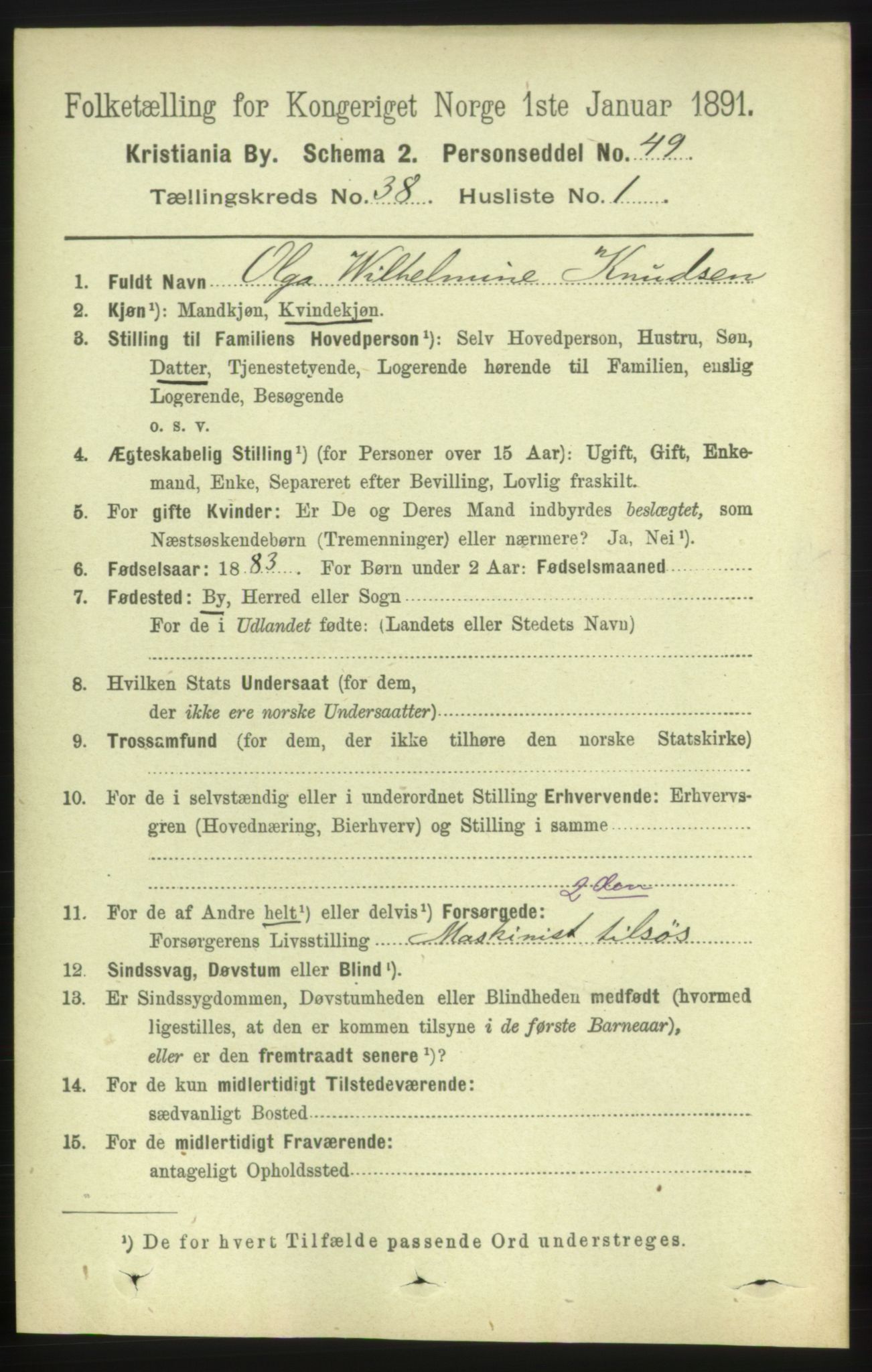 RA, 1891 census for 0301 Kristiania, 1891, p. 21325
