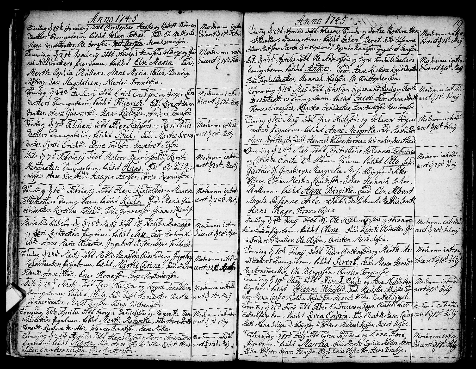 Strømsø kirkebøker, AV/SAKO-A-246/F/Fa/L0007: Parish register (official) no. I 7, 1739-1751, p. 19