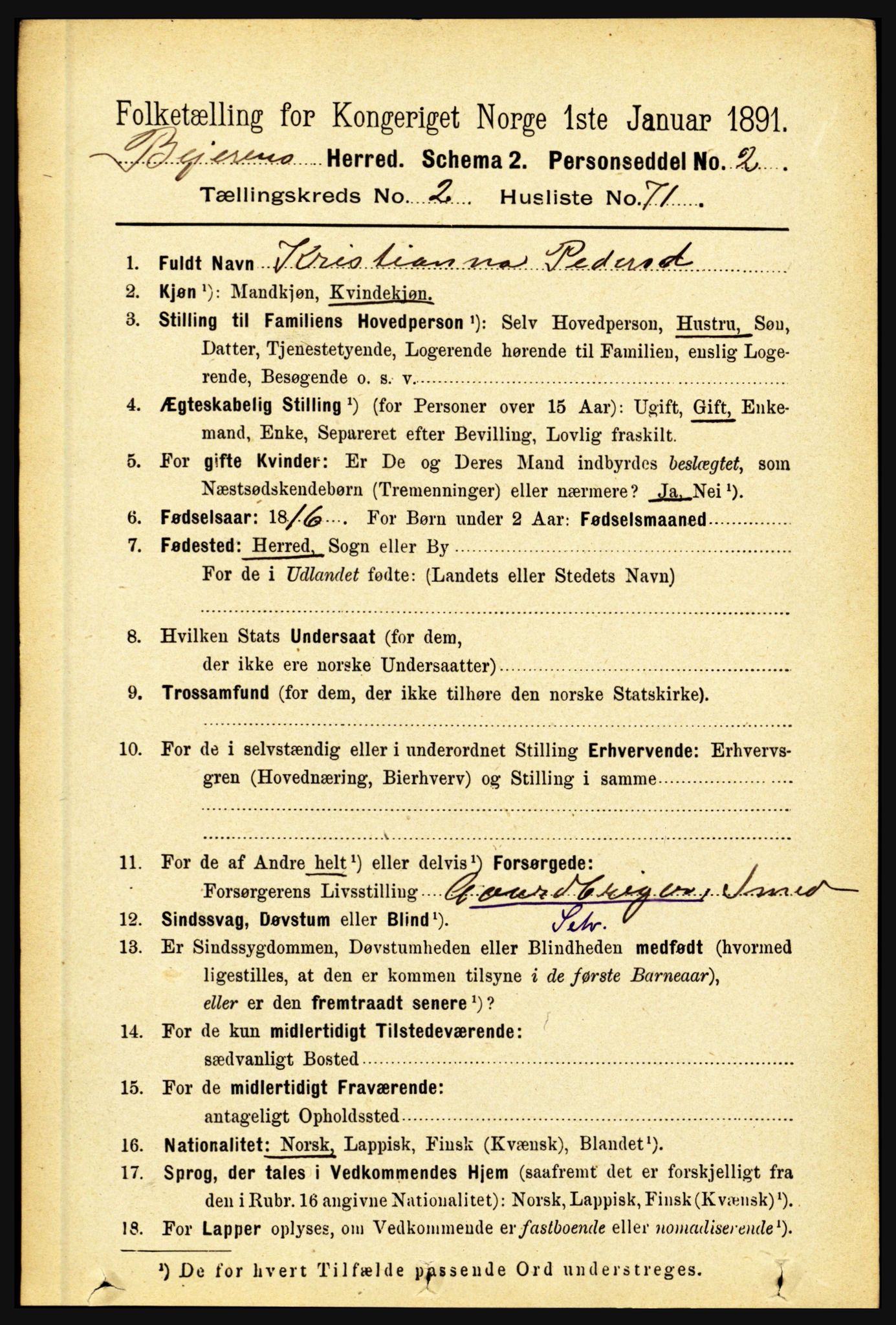 RA, 1891 census for 1839 Beiarn, 1891, p. 843