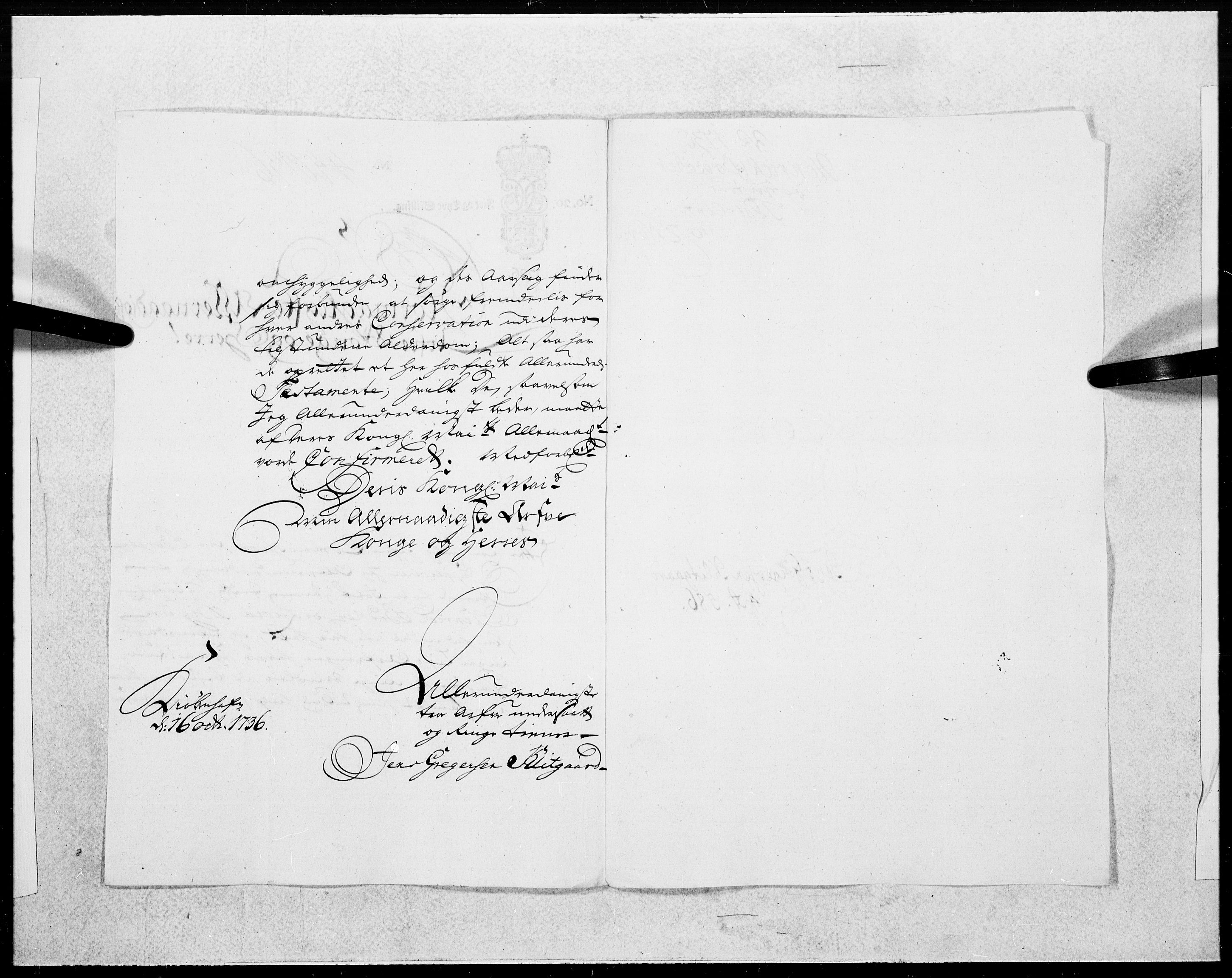 Danske Kanselli 1572-1799, AV/RA-EA-3023/F/Fc/Fcc/Fcca/L0123: Norske innlegg 1572-1799, 1736, p. 416