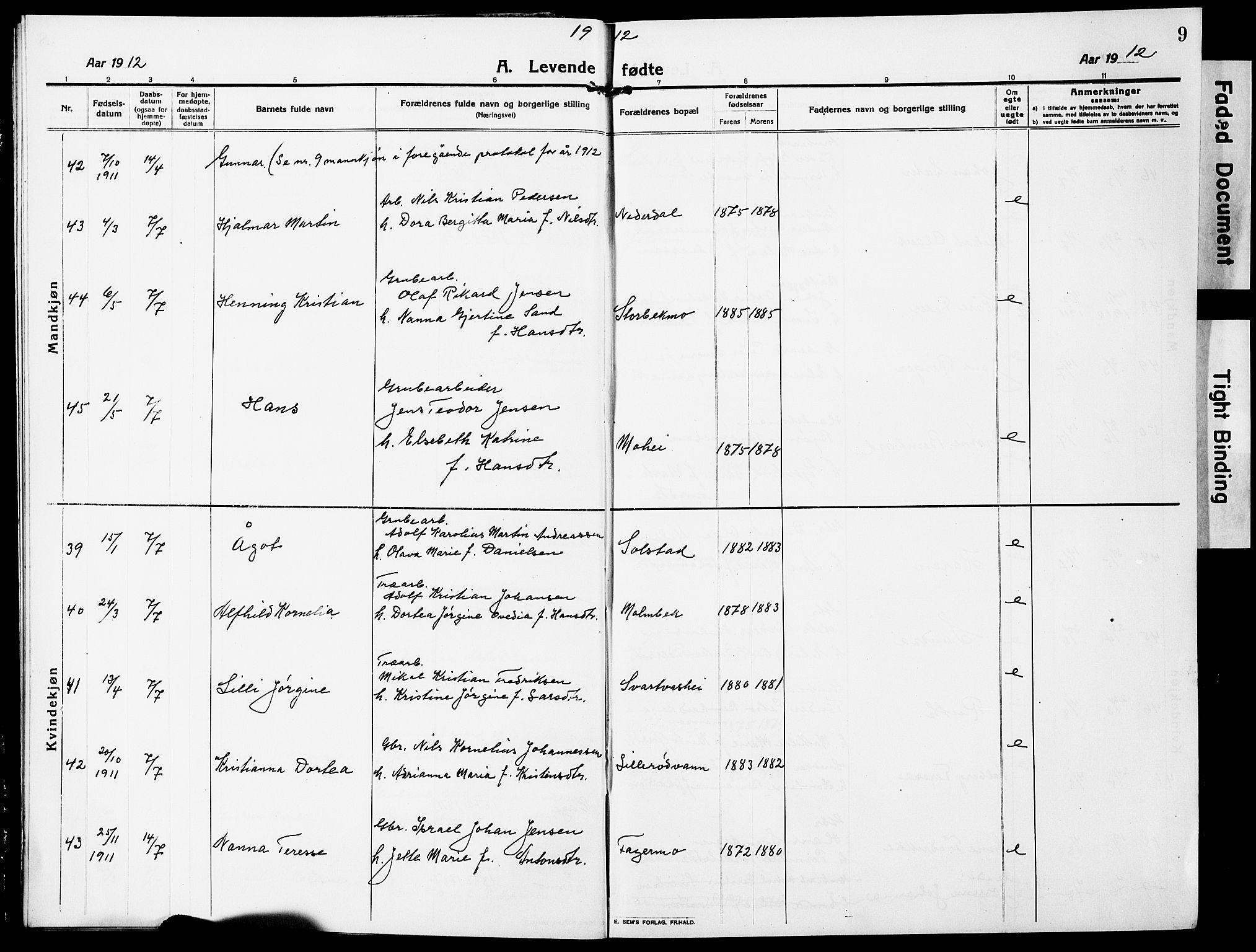 Ministerialprotokoller, klokkerbøker og fødselsregistre - Nordland, AV/SAT-A-1459/827/L0423: Parish register (copy) no. 827C12, 1912-1930, p. 9