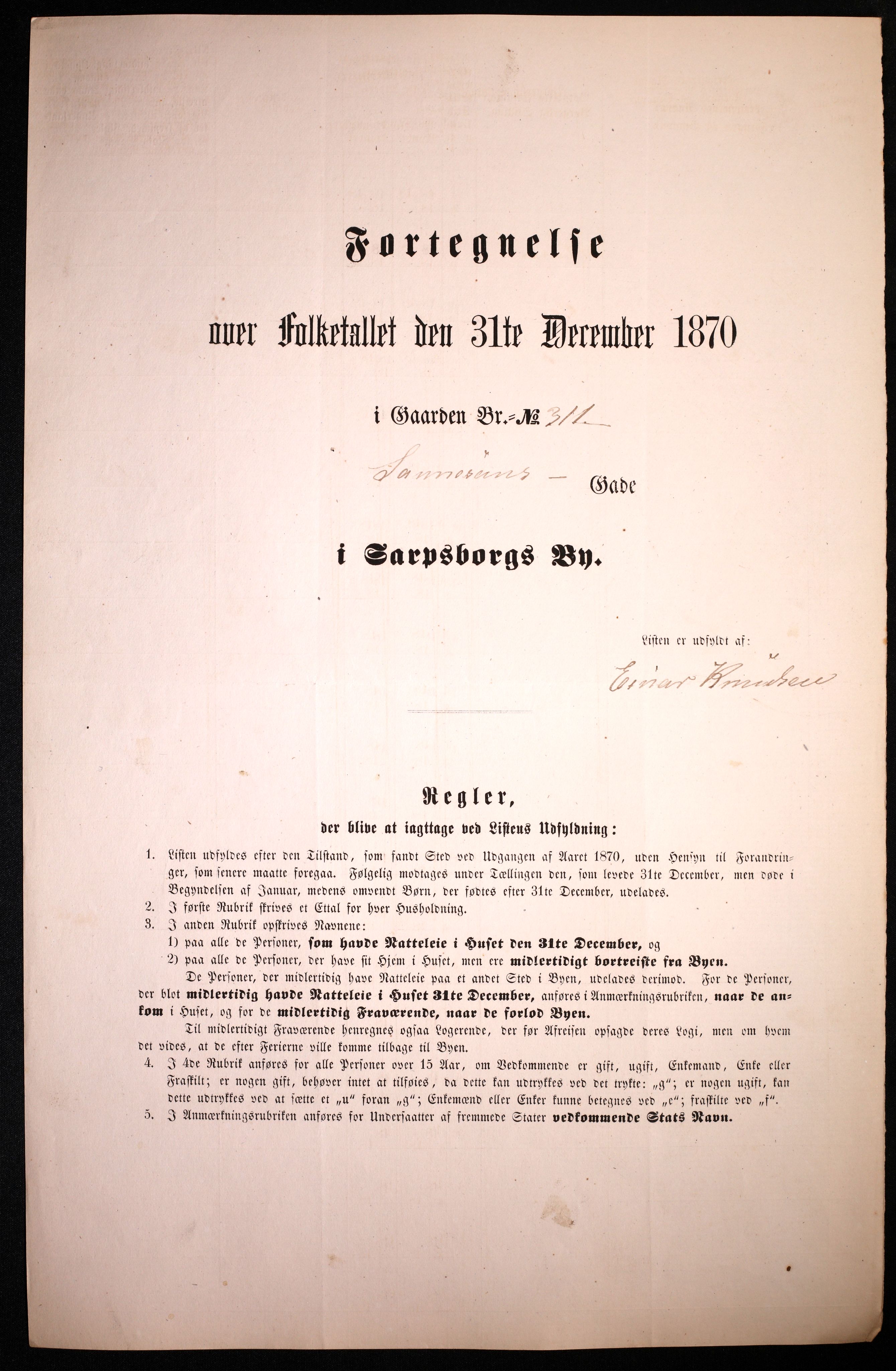 RA, 1870 census for 0102 Sarpsborg, 1870, p. 221