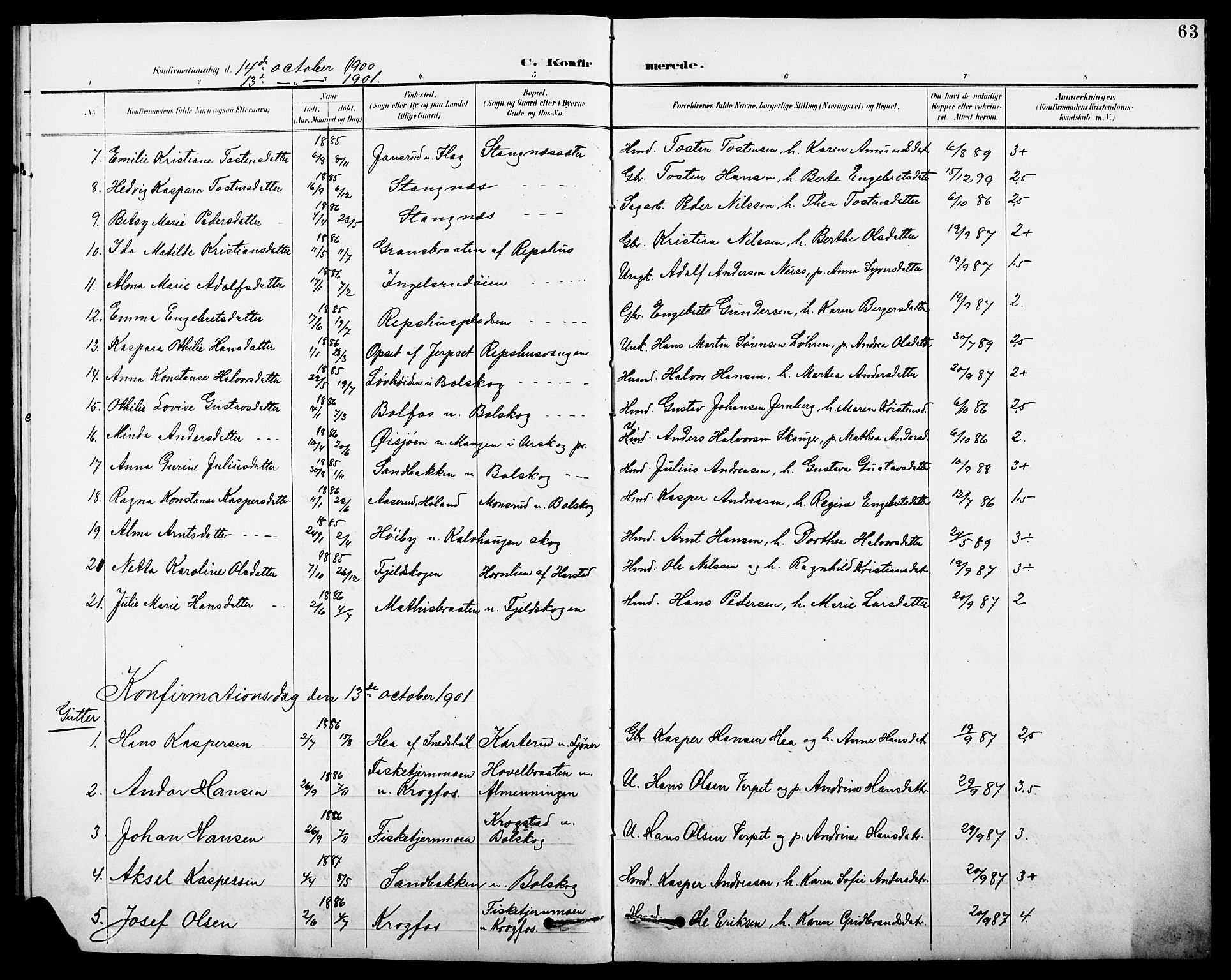 Eidskog prestekontor, AV/SAH-PREST-026/H/Ha/Hab/L0002: Parish register (copy) no. 2, 1895-1923, p. 63