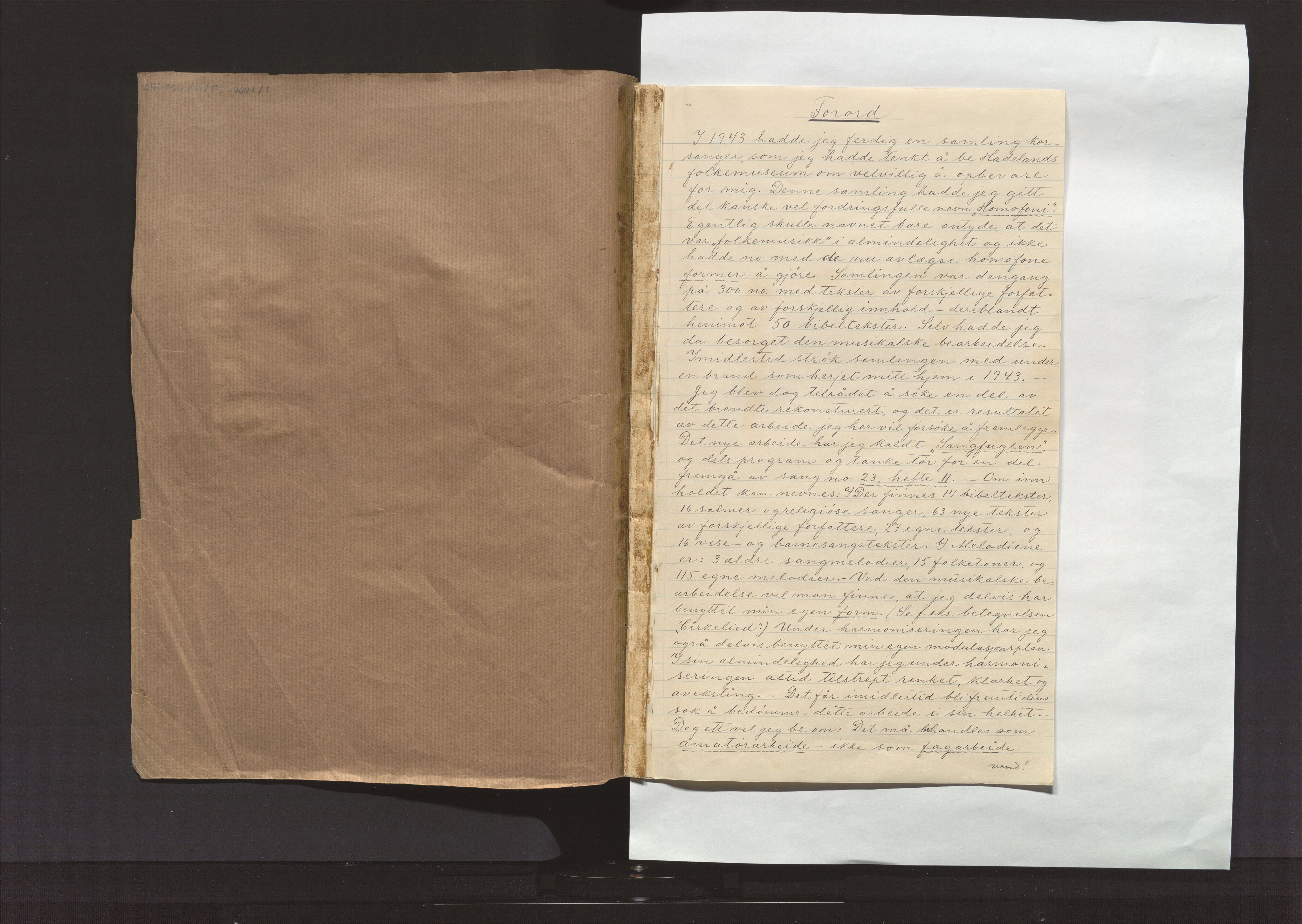 Notesamling Hadeland Folkemuseum, OARM/H-A-00700/F/Fi/L0001/0001: J. A. Ballangrud, "Sangfuglen" / "Sangfuglen" hefte I, 1944, p. 2