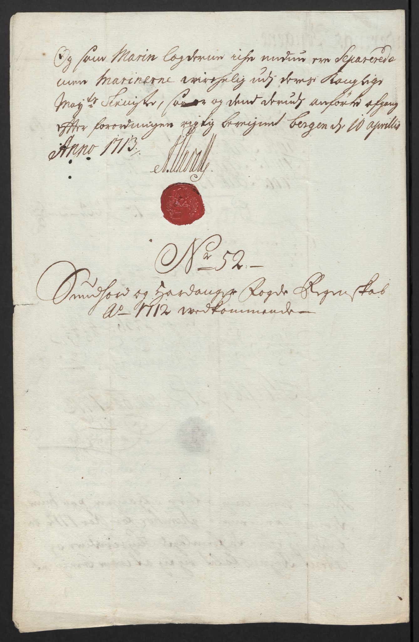 Rentekammeret inntil 1814, Reviderte regnskaper, Fogderegnskap, RA/EA-4092/R48/L2988: Fogderegnskap Sunnhordland og Hardanger, 1712, p. 337