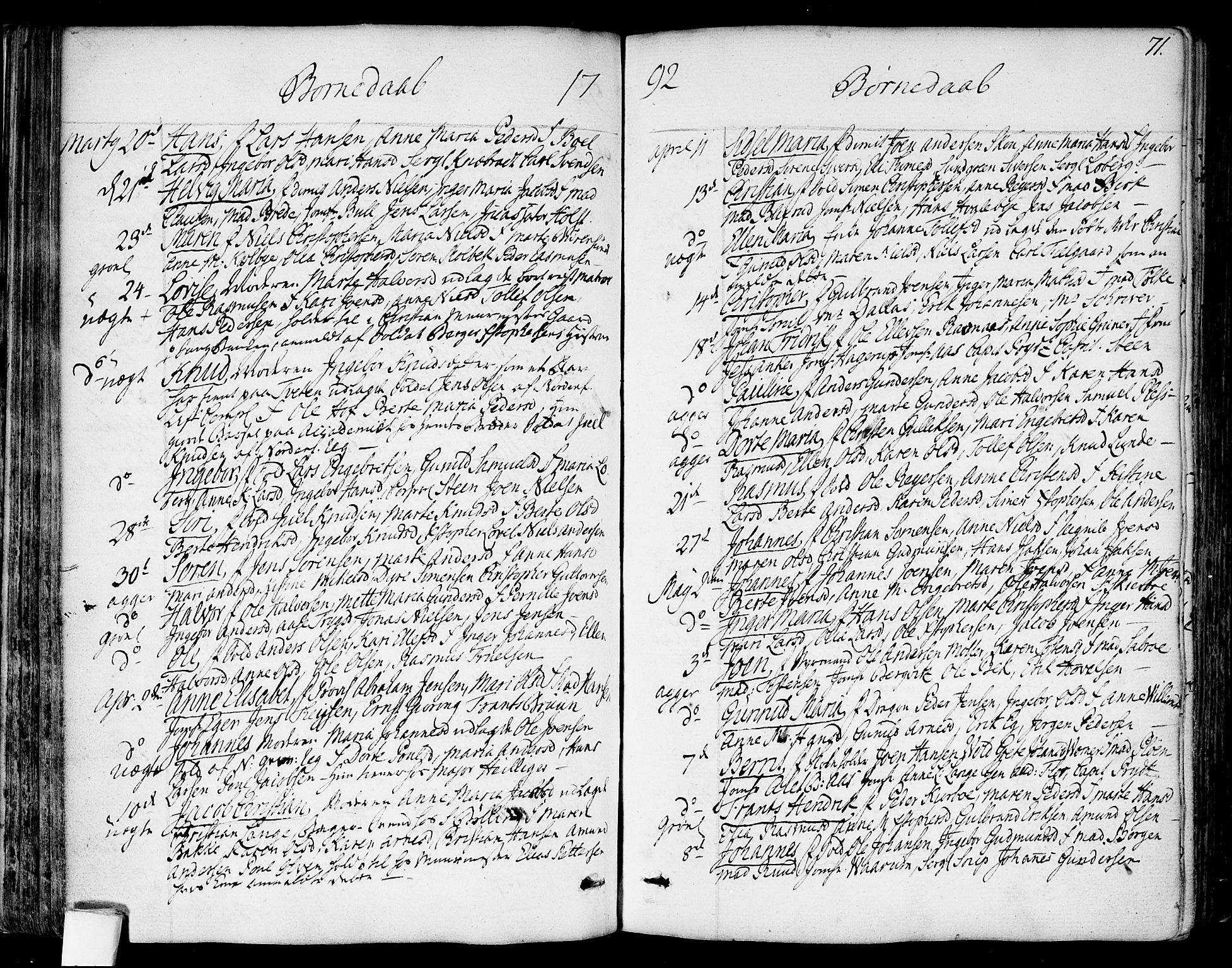 Garnisonsmenigheten Kirkebøker, AV/SAO-A-10846/F/Fa/L0003: Parish register (official) no. 3, 1777-1809, p. 71