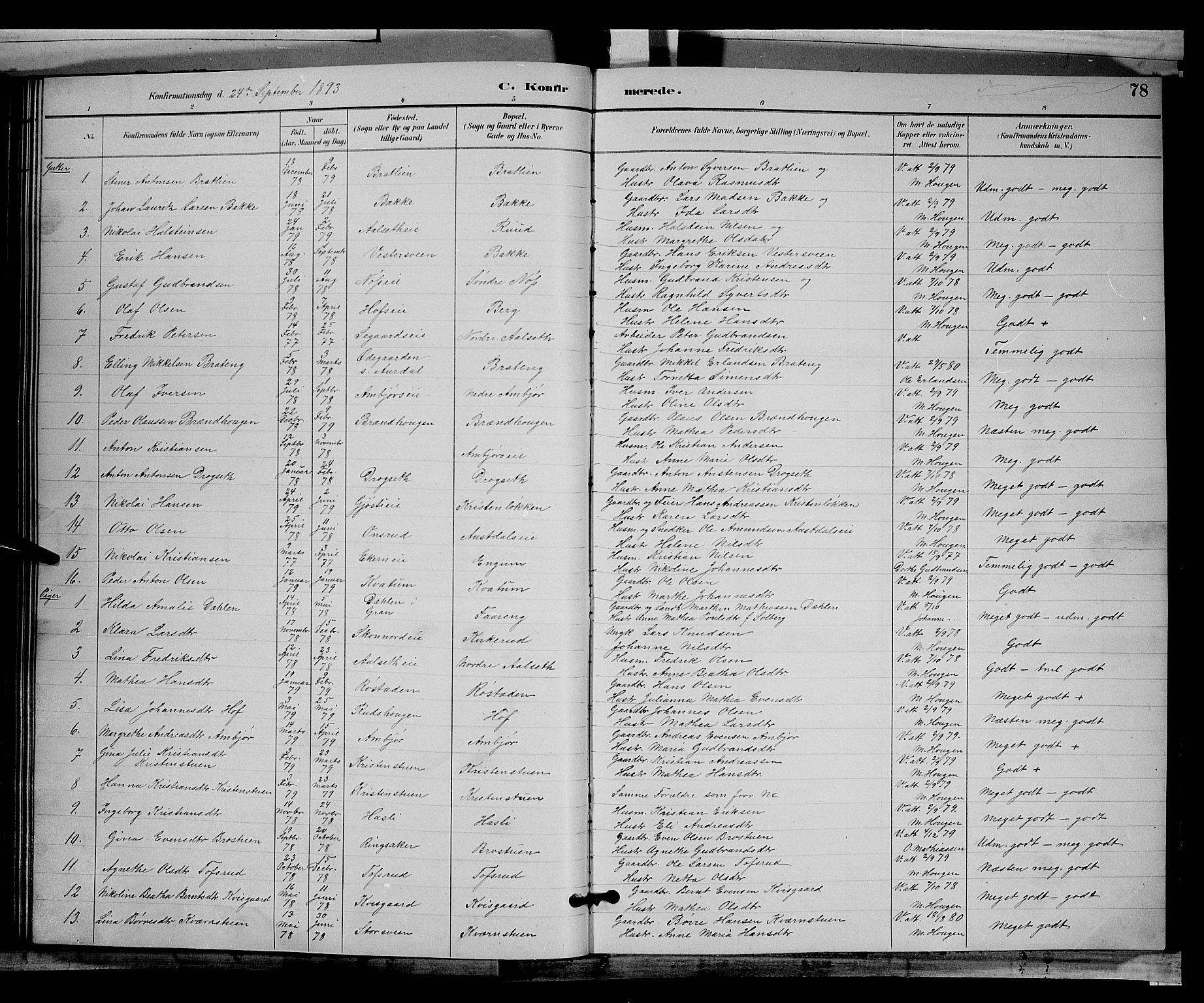 Biri prestekontor, SAH/PREST-096/H/Ha/Hab/L0003: Parish register (copy) no. 3, 1892-1905, p. 78