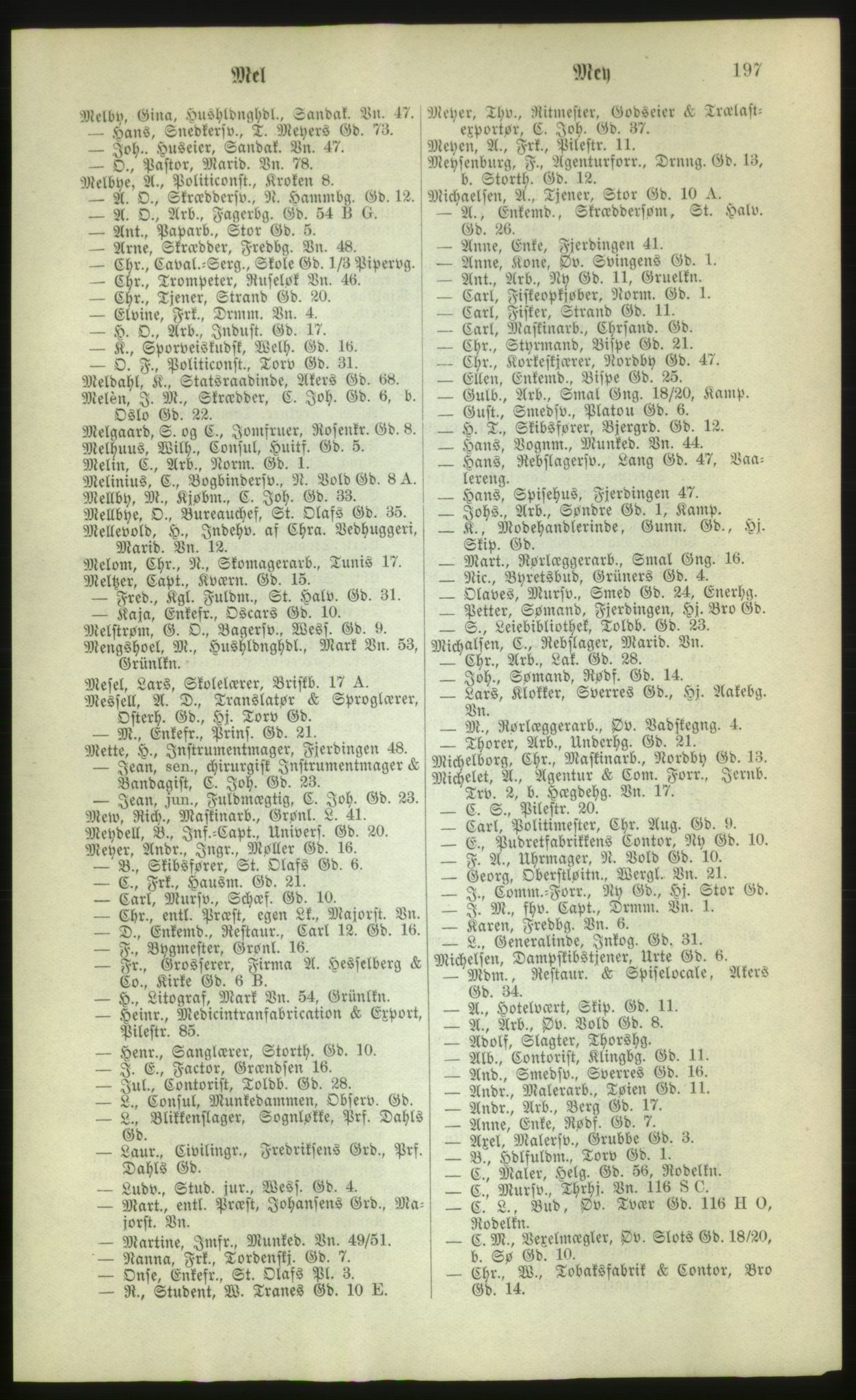 Kristiania/Oslo adressebok, PUBL/-, 1880, p. 197