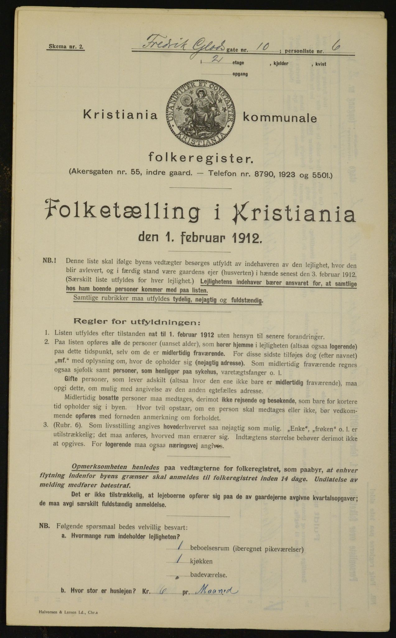 OBA, Municipal Census 1912 for Kristiania, 1912, p. 26564