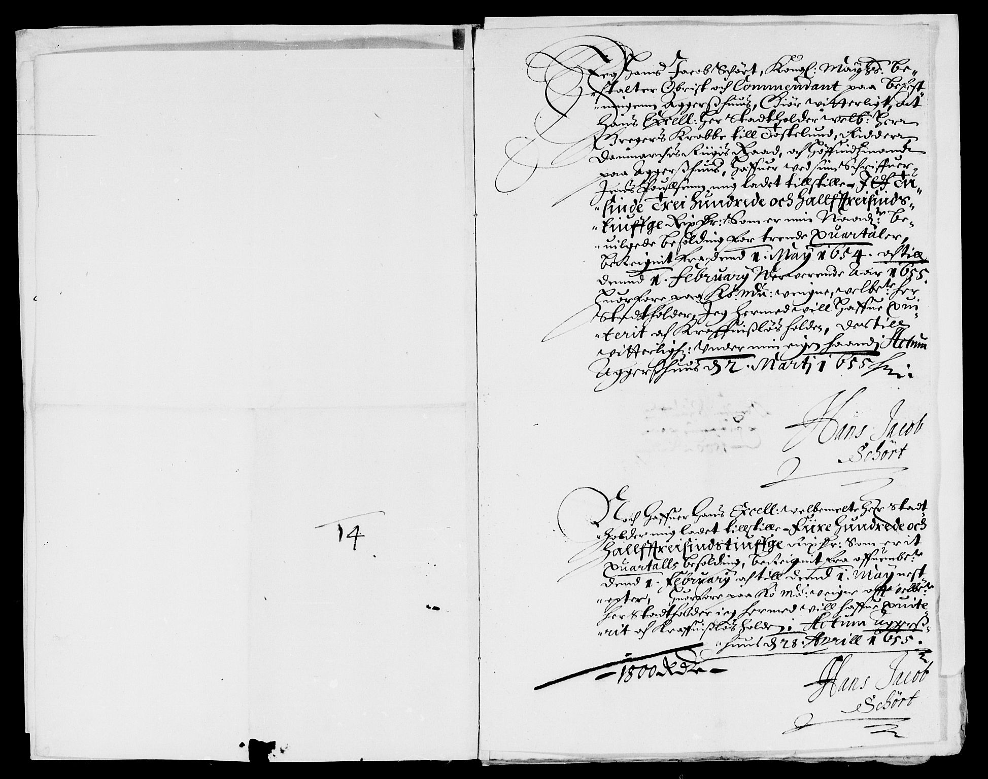 Rentekammeret inntil 1814, Reviderte regnskaper, Lensregnskaper, AV/RA-EA-5023/R/Rb/Rba/L0224: Akershus len, 1654-1655