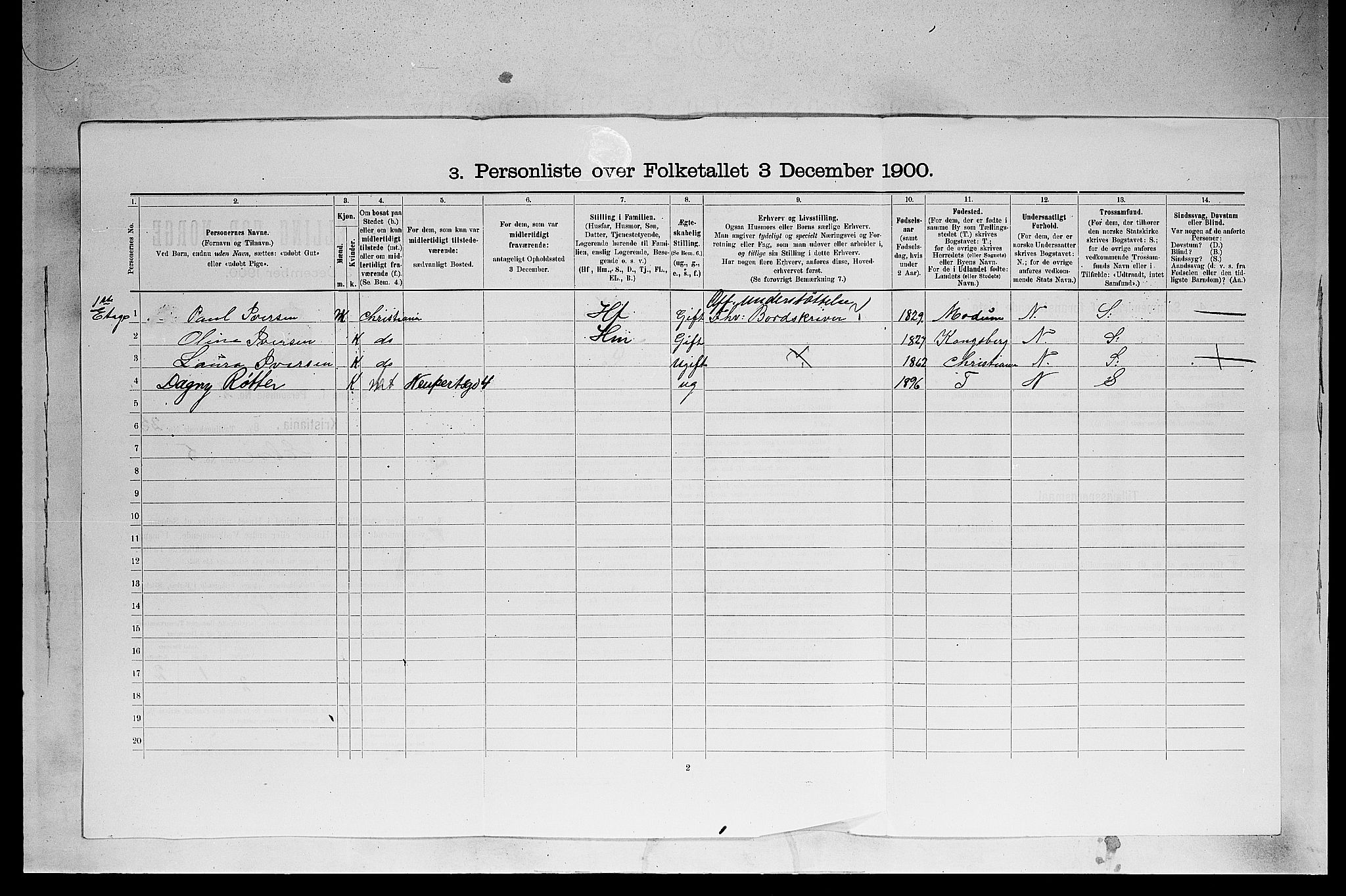 SAO, 1900 census for Kristiania, 1900, p. 19305