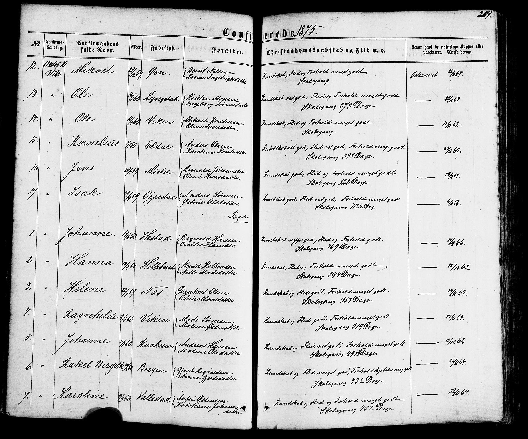 Gaular sokneprestembete, SAB/A-80001/H/Haa: Parish register (official) no. A 5, 1860-1881, p. 289