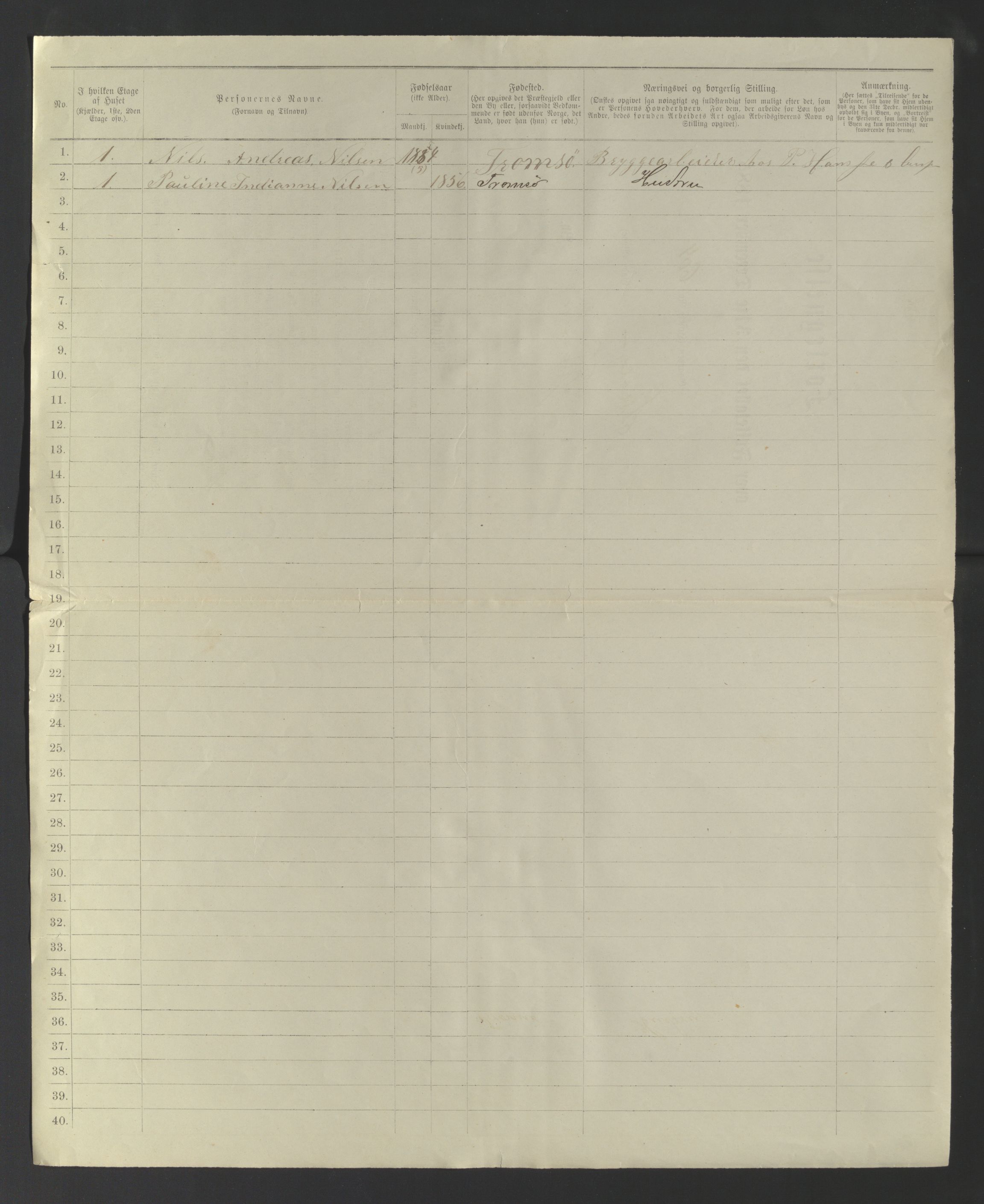 SATØ, 1885 census for 1902 Tromsø, 1885, p. 5b