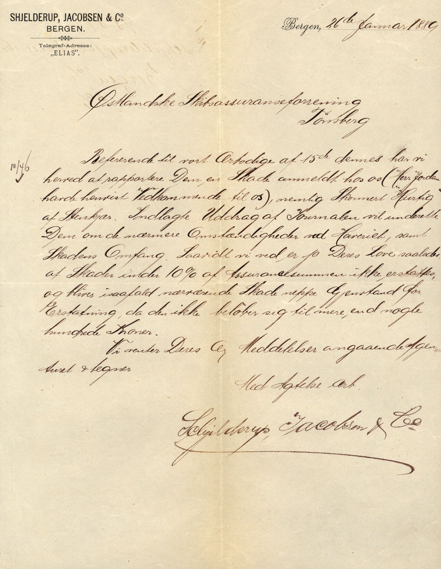 Pa 63 - Østlandske skibsassuranceforening, VEMU/A-1079/G/Ga/L0024/0003: Havaridokumenter / Marrycat, Oscar, Marie, Hurtig, Svalen, Anna, 1889, p. 32