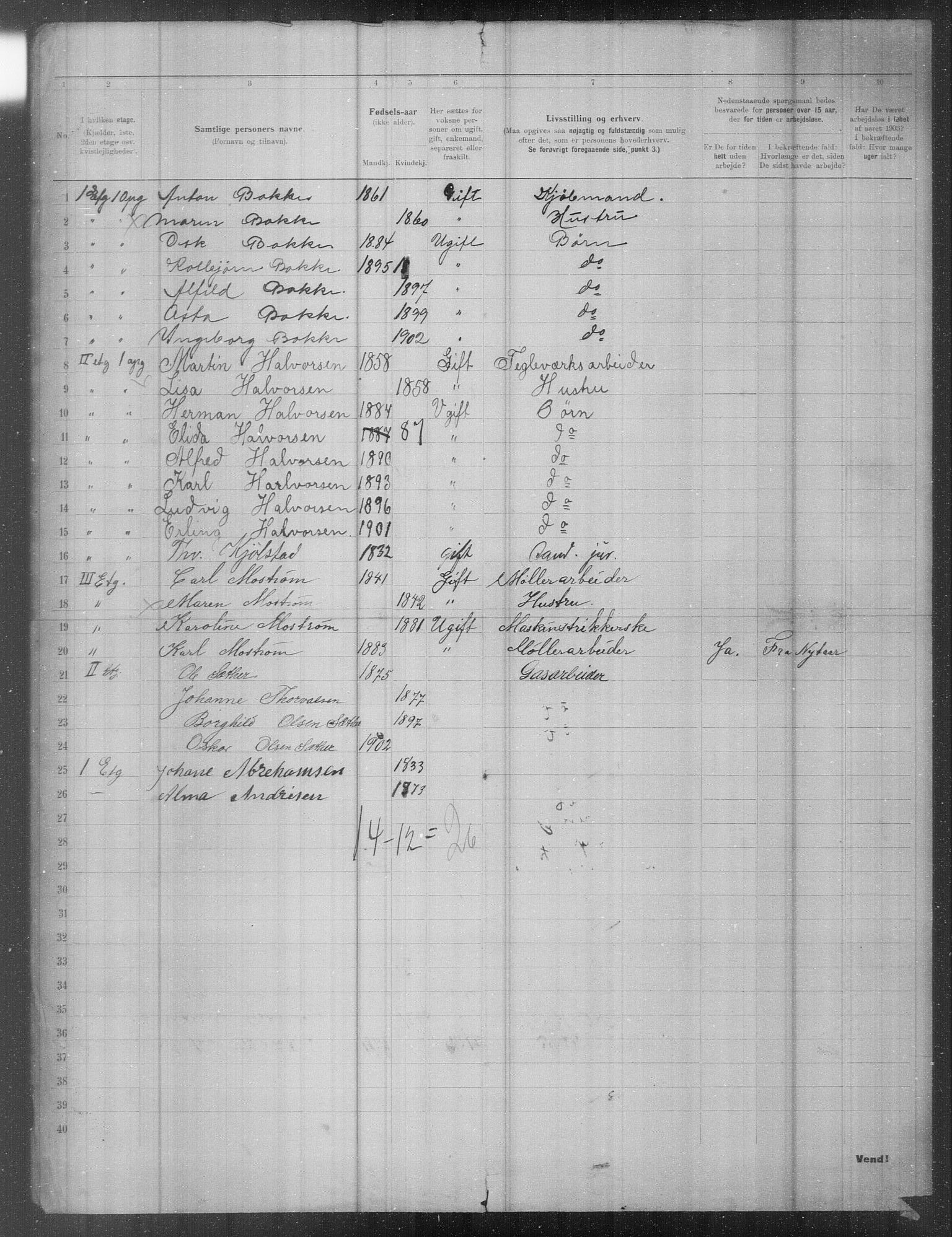 OBA, Municipal Census 1903 for Kristiania, 1903, p. 24837