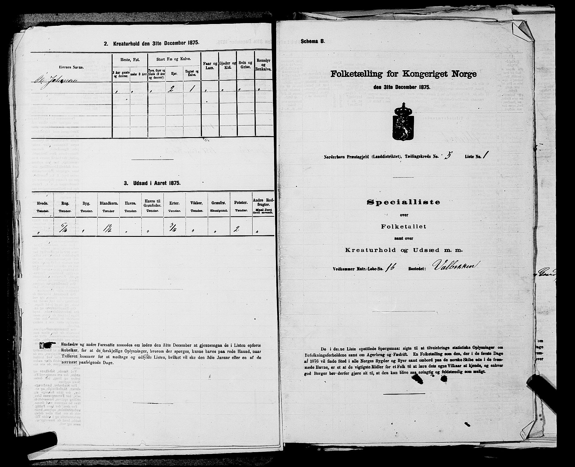 SAKO, 1875 census for 0613L Norderhov/Norderhov, Haug og Lunder, 1875, p. 963