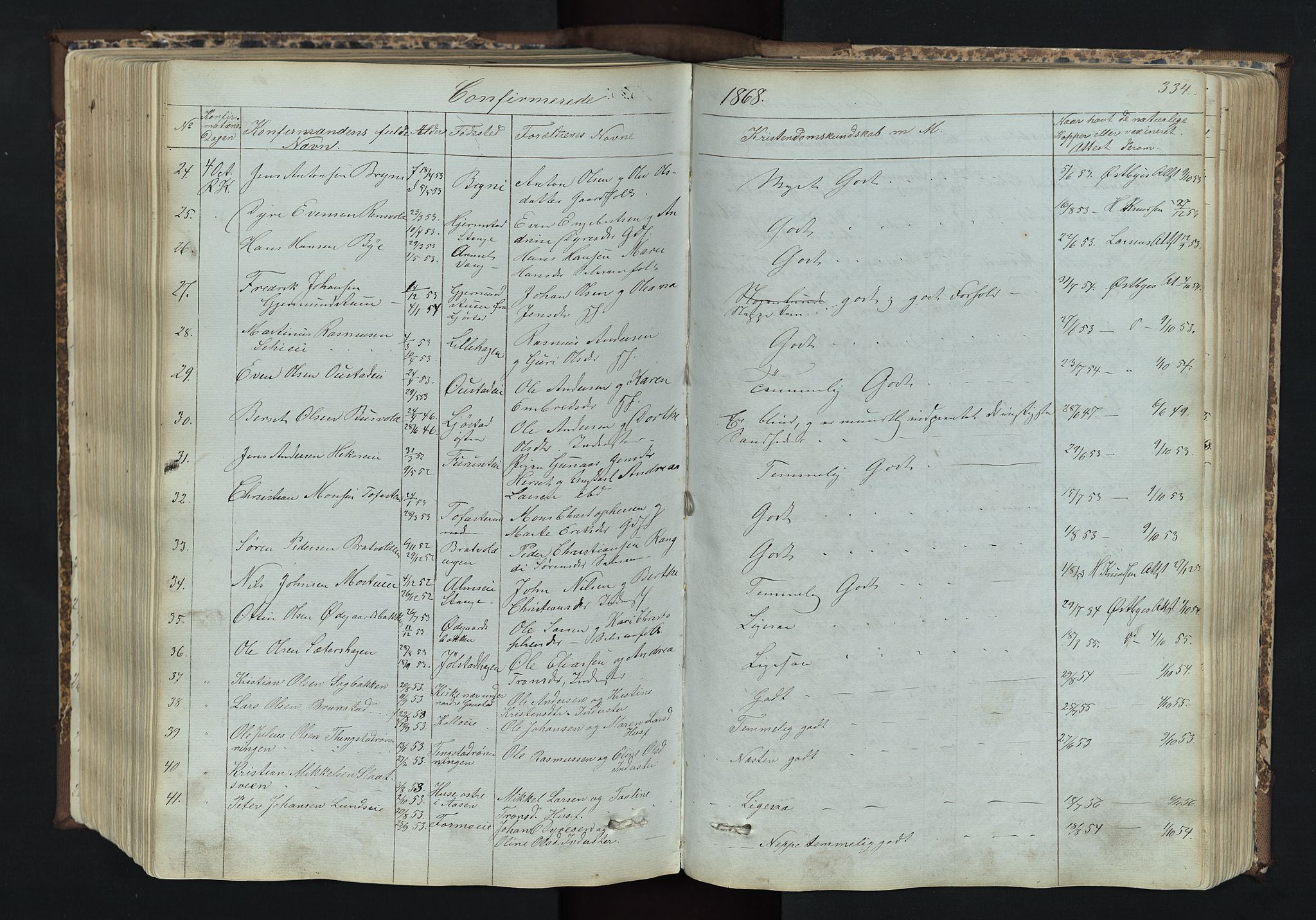 Romedal prestekontor, AV/SAH-PREST-004/L/L0011: Parish register (copy) no. 11, 1867-1895, p. 334