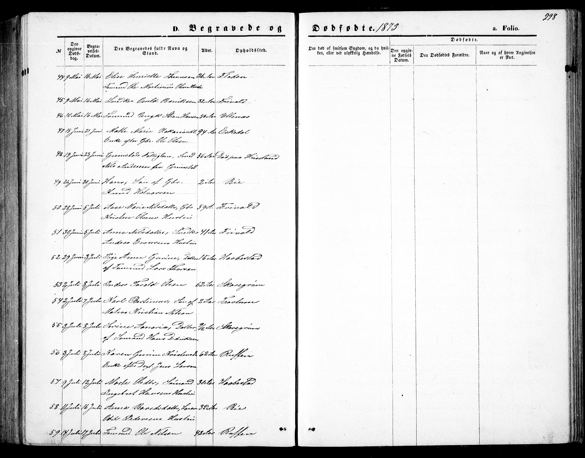 Fjære sokneprestkontor, AV/SAK-1111-0011/F/Fb/L0010: Parish register (copy) no. B 10, 1871-1880, p. 298