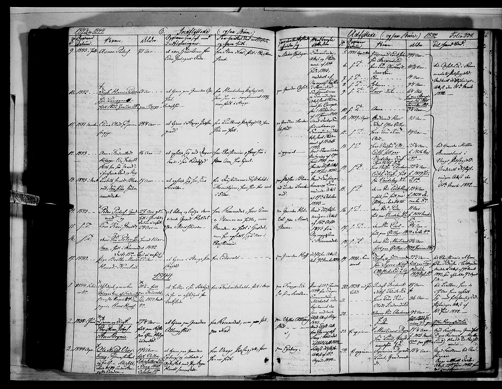 Stange prestekontor, SAH/PREST-002/K/L0010: Parish register (official) no. 10, 1835-1845, p. 334